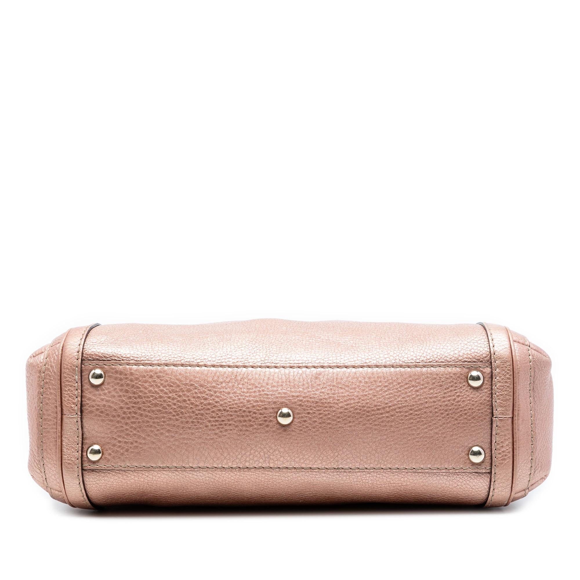 Gucci Metallic Pebbled Calfskin Bella Satchel