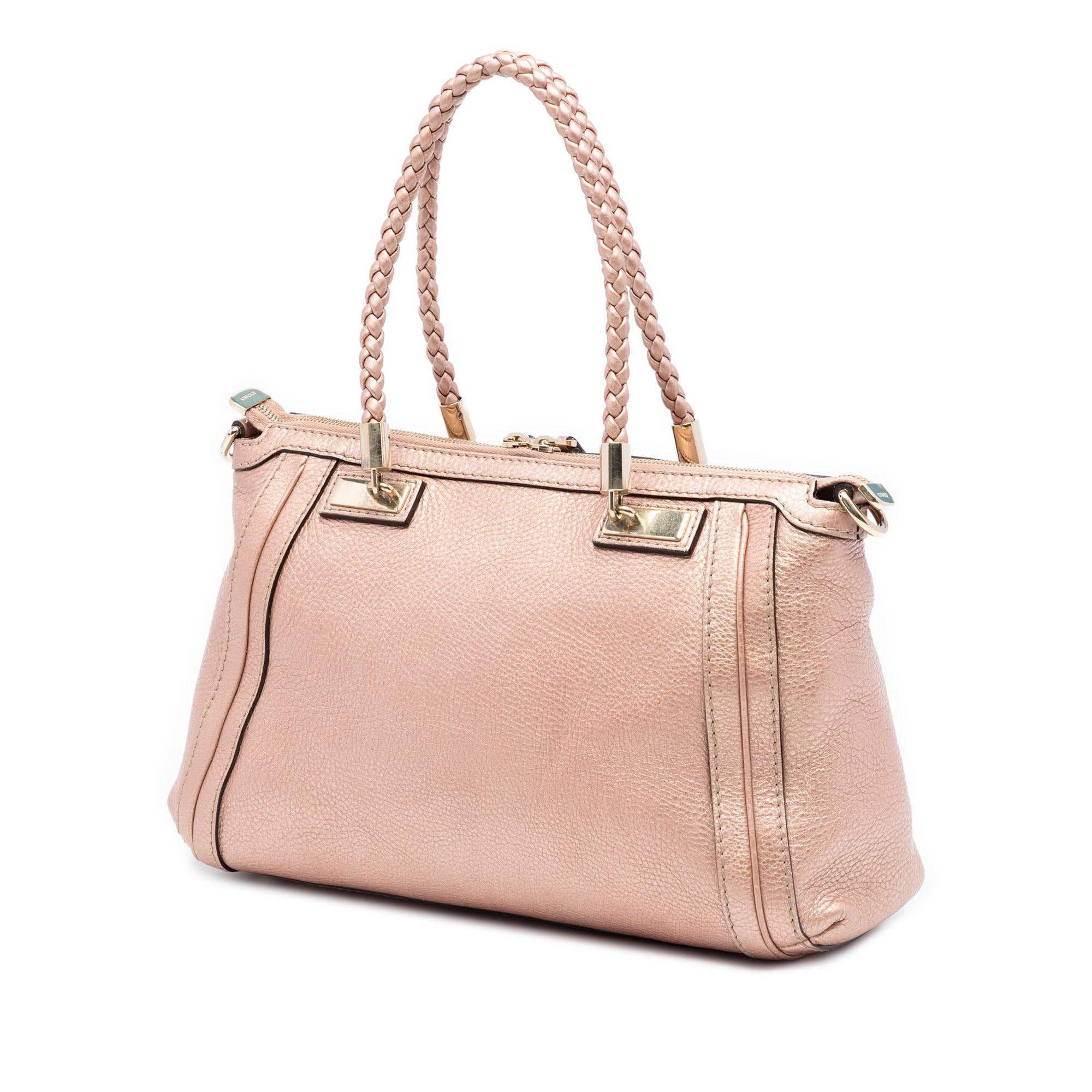 Gucci Metallic Pebbled Calfskin Bella Satchel