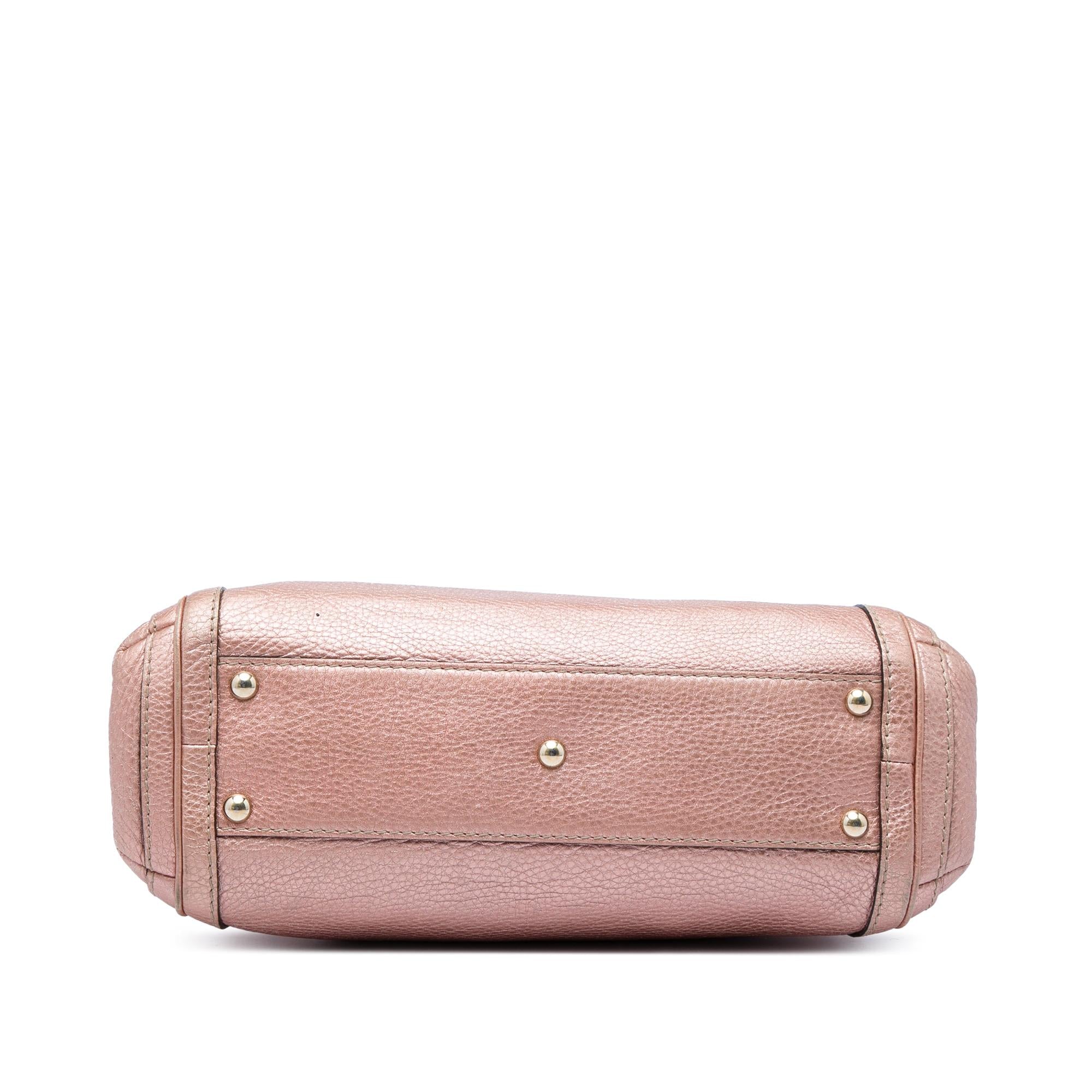 Gucci Metallic Pebbled Calfskin Bella Satchel