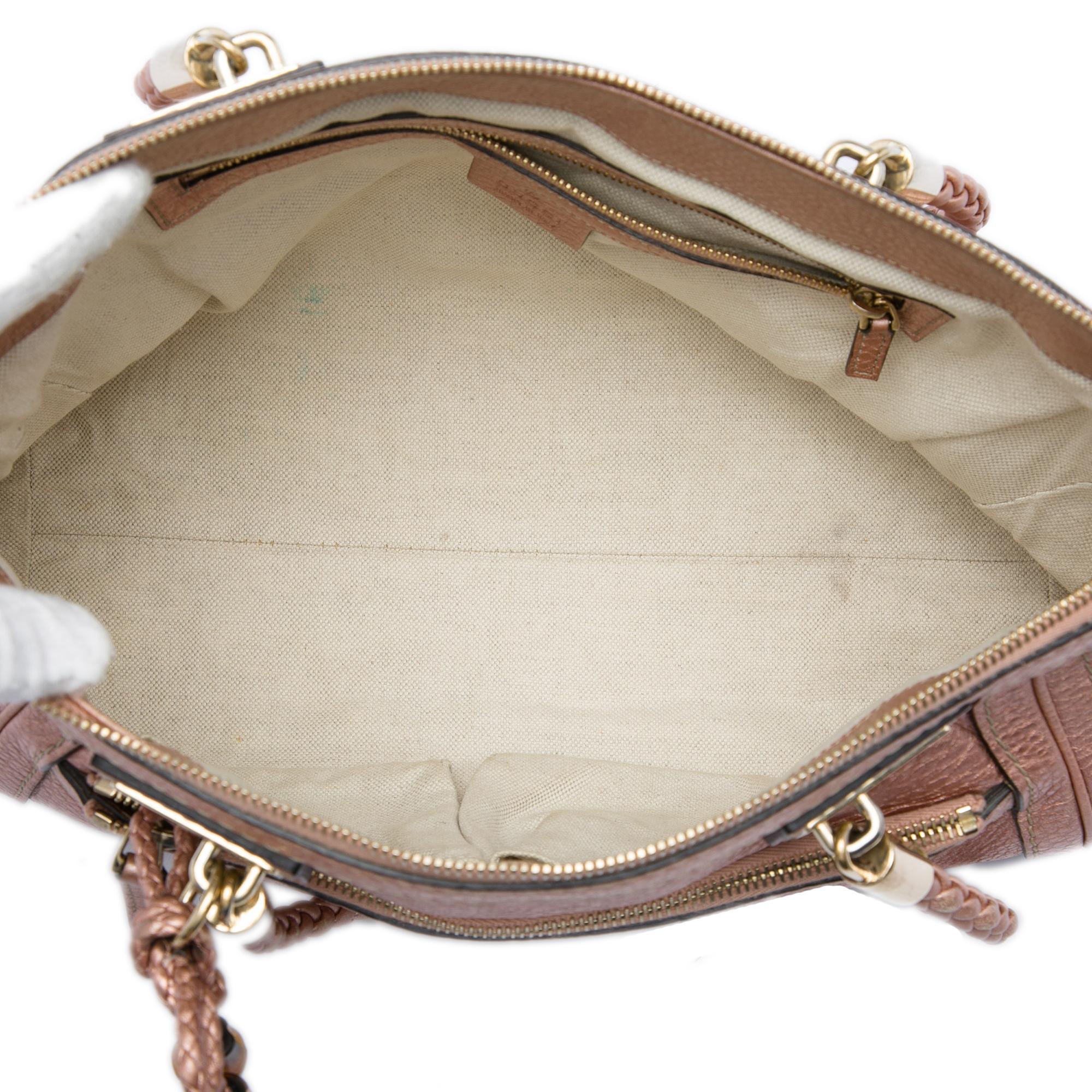 Gucci Metallic Pebbled Calfskin Bella Satchel