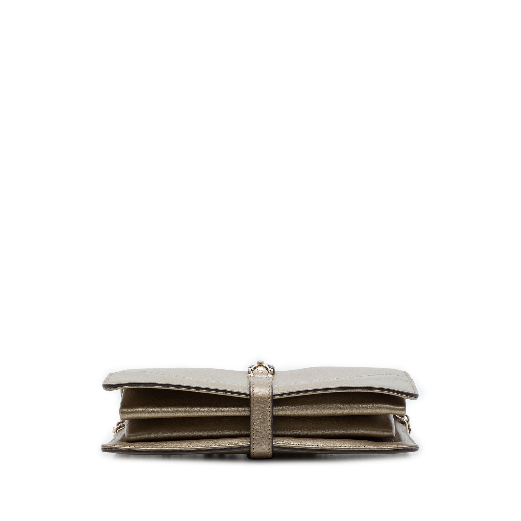 Gucci Metallic Pebbled Calfskin Piston Broadway Evening Bag