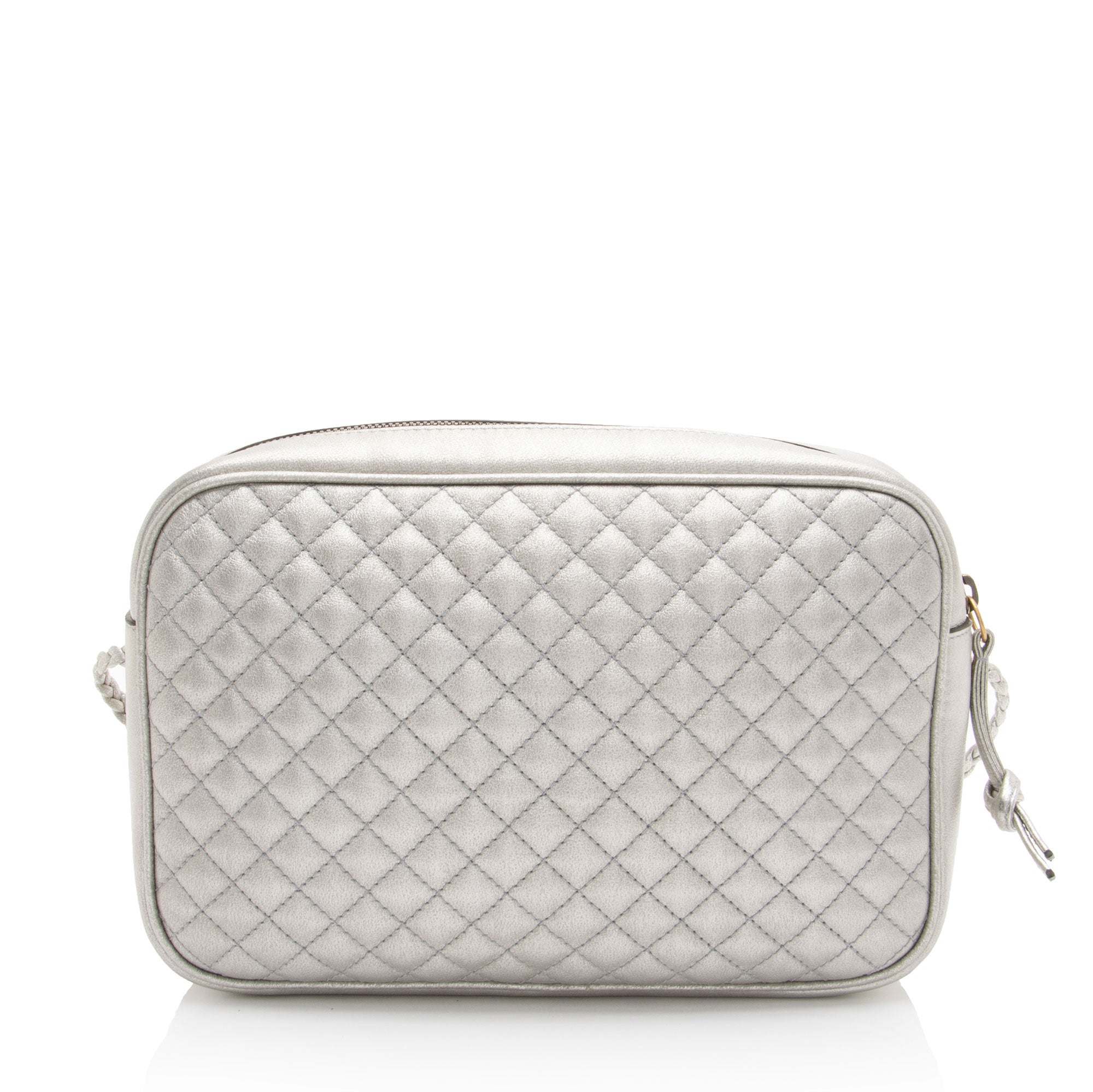 Gucci Metallic Quilted Leather Web Trapuntata Small Shoulder Bag