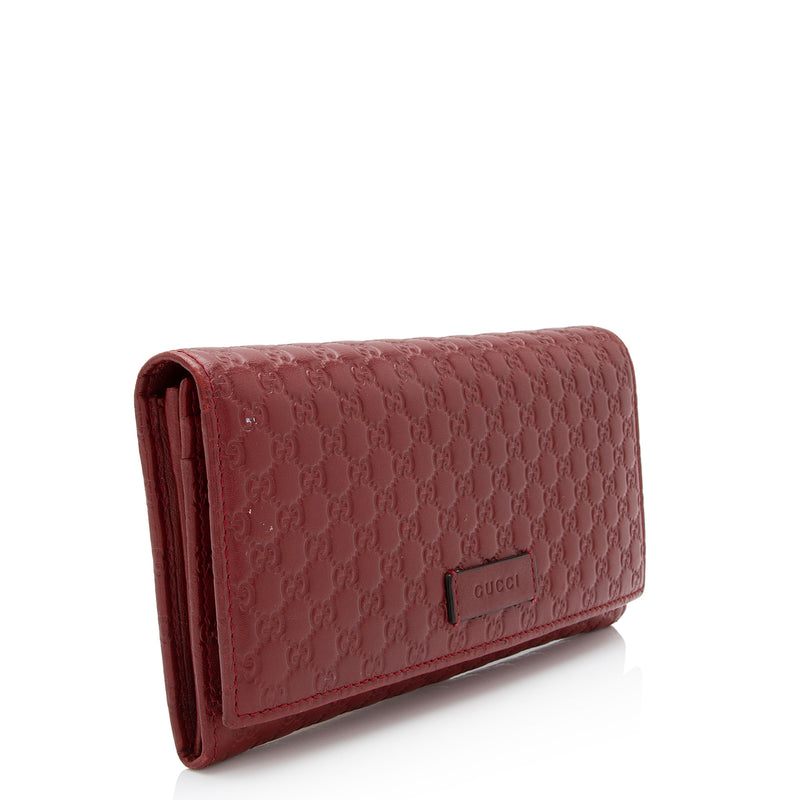 Gucci Continental Long Flap Wallet GG Supreme Pink Lining in Canvas/Leather  with Gold-tone - US