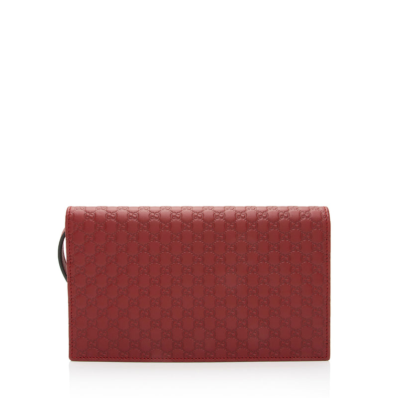 Gucci Microguccissima Leather Wallet Crossbody Bag (SHF-PRTFwh)