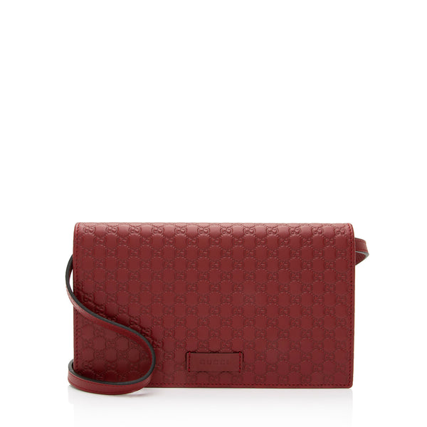 Gucci Microguccissima Leather Wallet Crossbody Bag (SHF-PRTFwh)