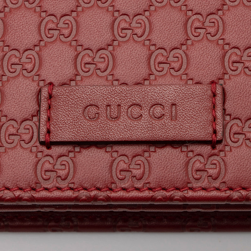 Gucci Microguccissima Leather Wallet Crossbody Bag (SHF-PRTFwh)