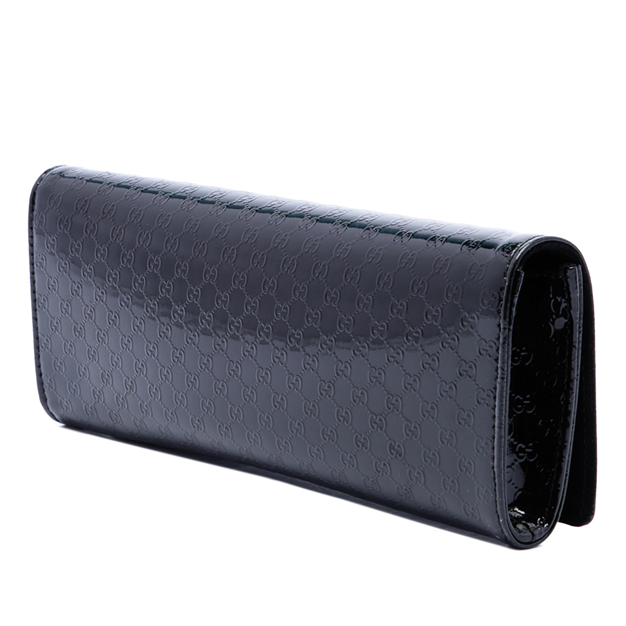 Gucci Microguccissima Patent Broadway Clutch