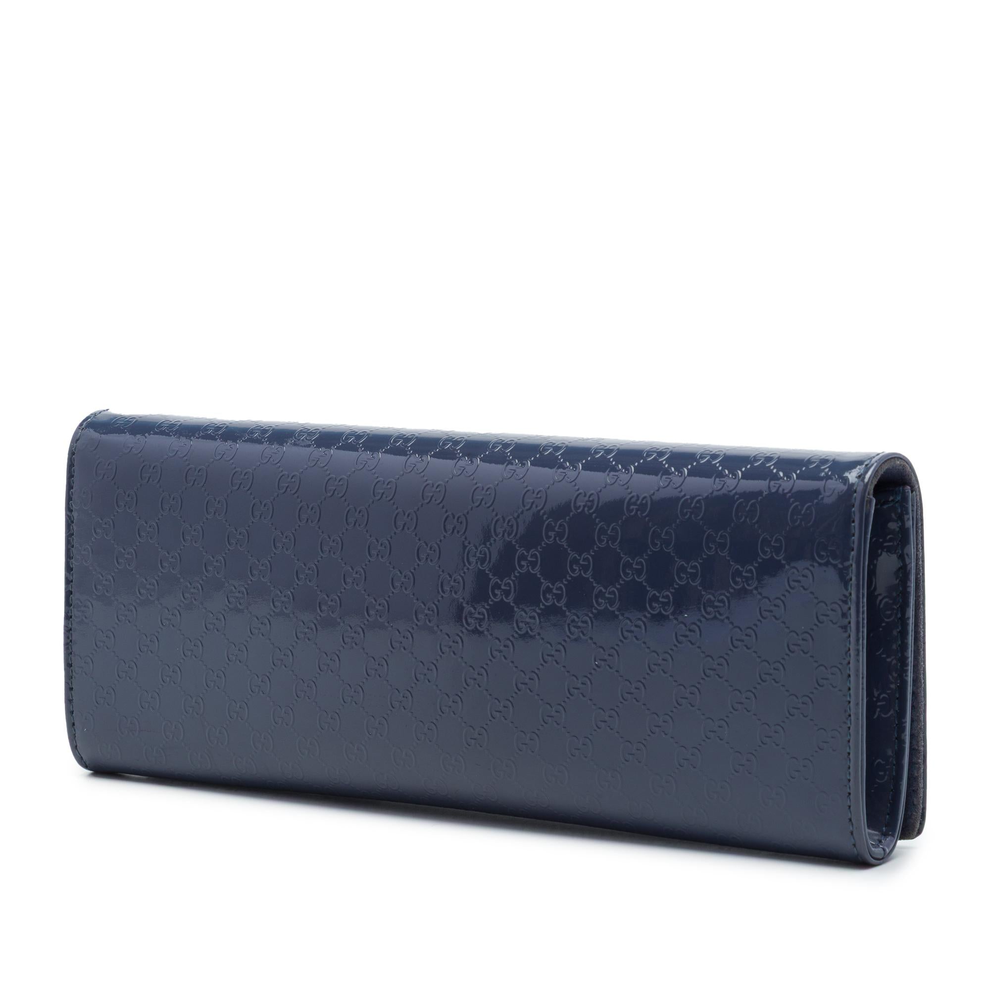 Gucci Microguccissima Patent Broadway Clutch