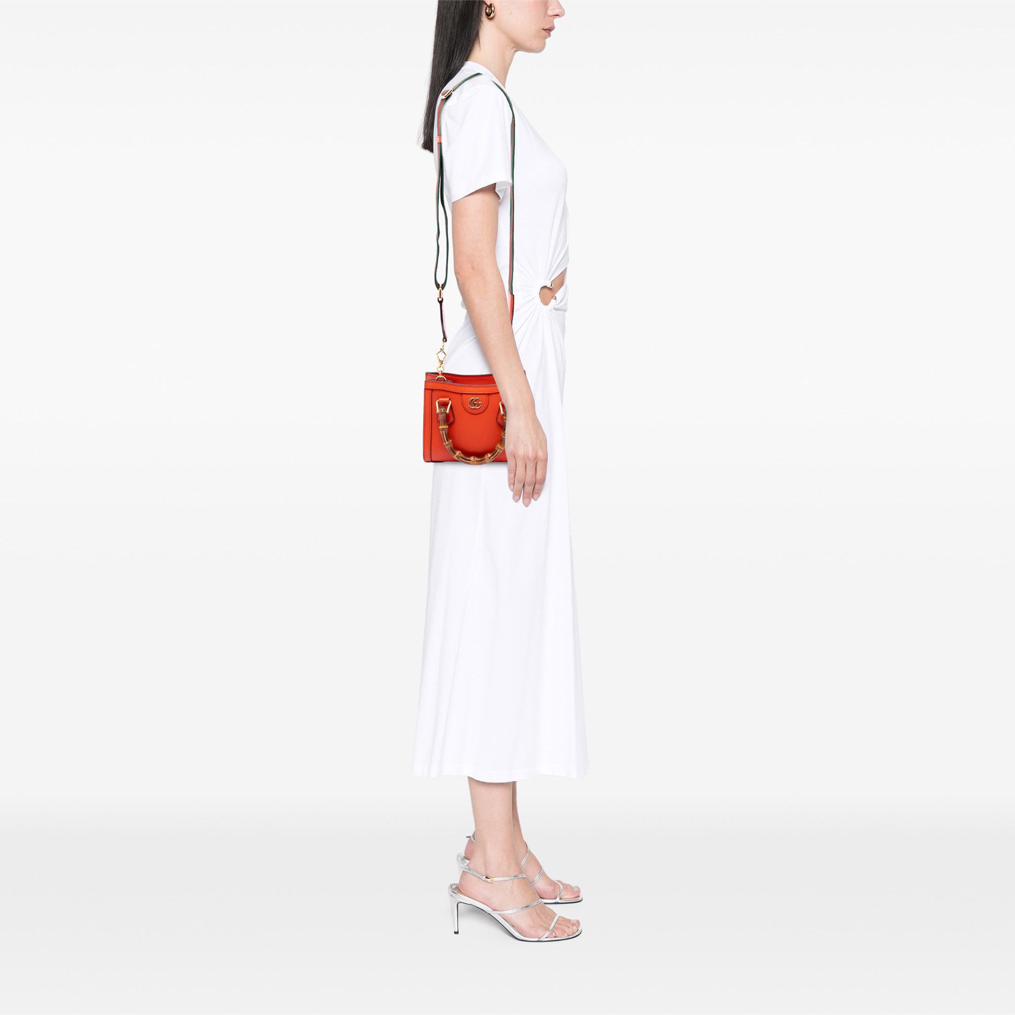 Gucci Mini Calfskin Bamboo Diana Satchel