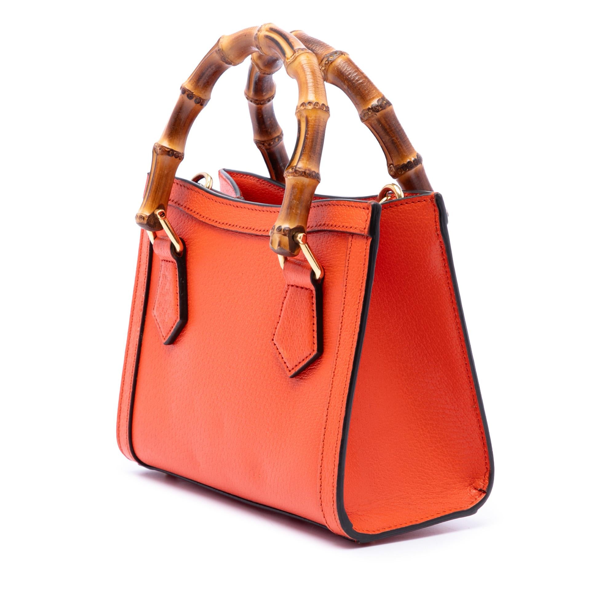 Gucci Mini Calfskin Bamboo Diana Satchel