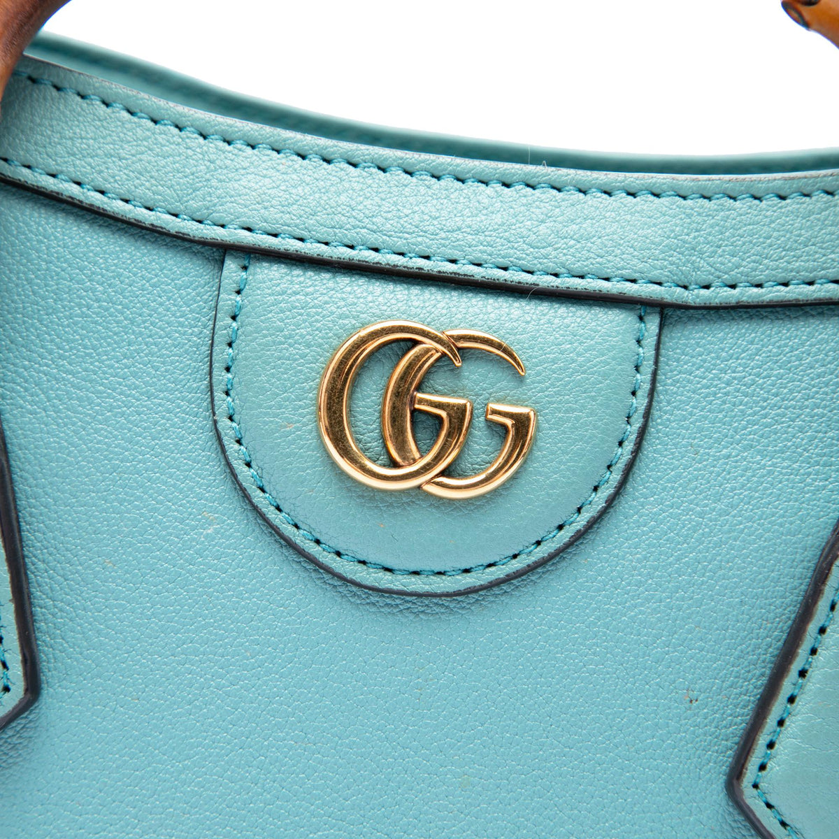 Gucci Mini Calfskin Bamboo Diana Satchel