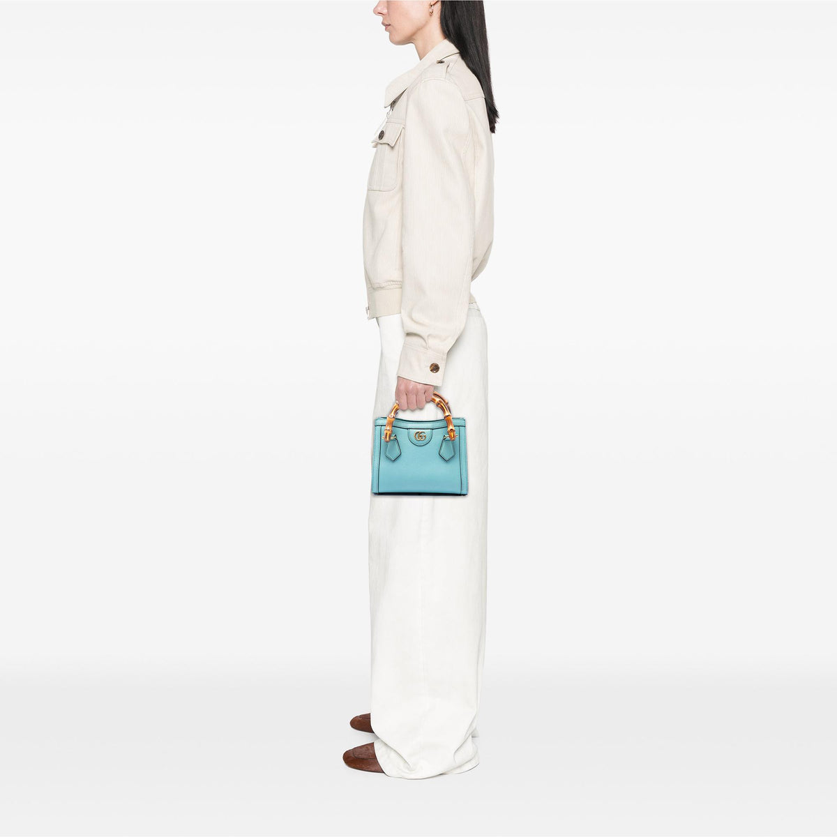 Gucci Mini Calfskin Bamboo Diana Satchel
