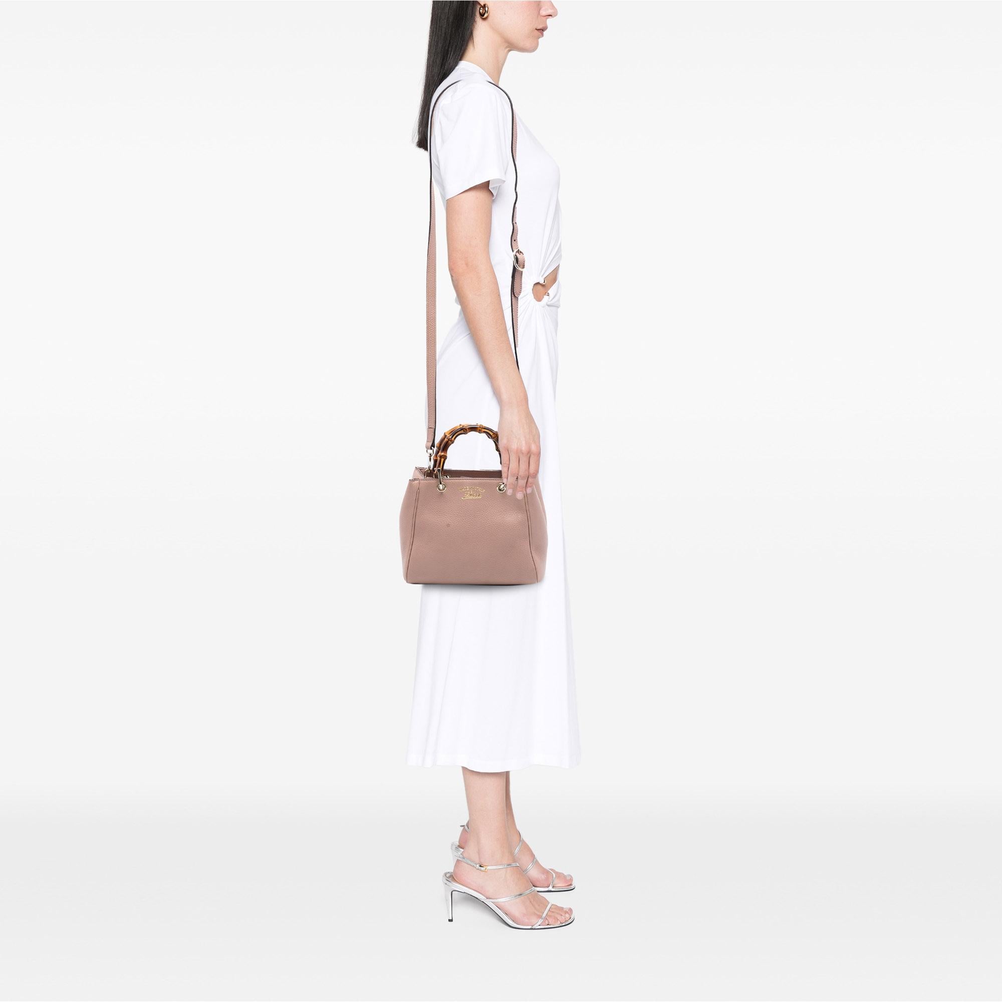 Gucci Mini Calfskin Bamboo Shopper Satchel