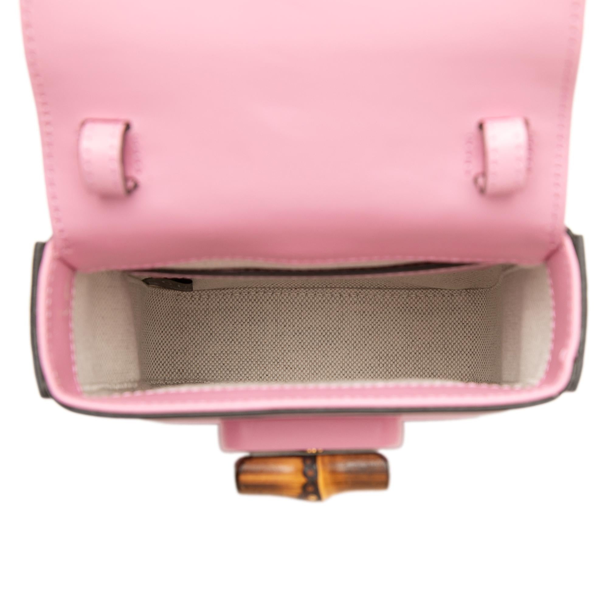 Gucci Mini Calfskin Bamboo Top Handle Bag