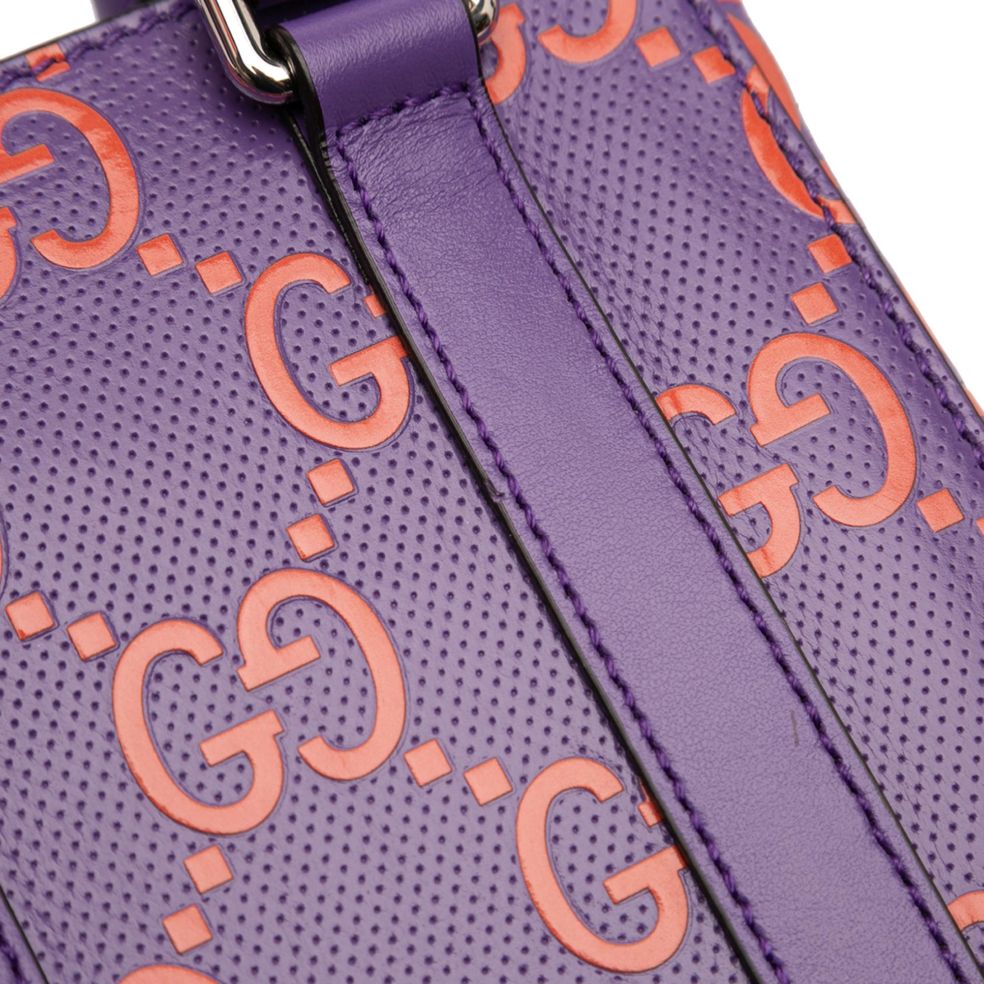 Gucci Mini GG Embossed Perforated Leather Tote