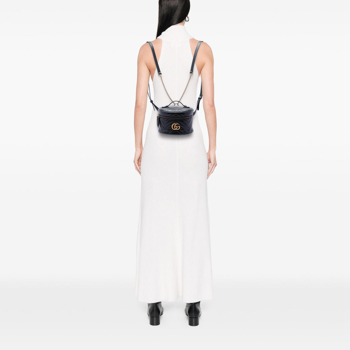 Gucci Mini GG Marmont Matelasse Calfskin Round Backpack