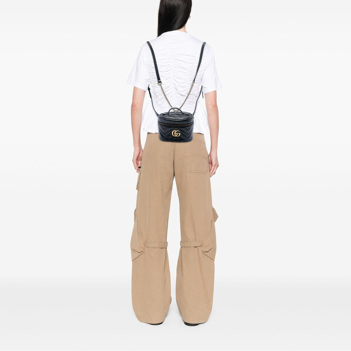Gucci Mini GG Marmont Matelasse Calfskin Round Backpack