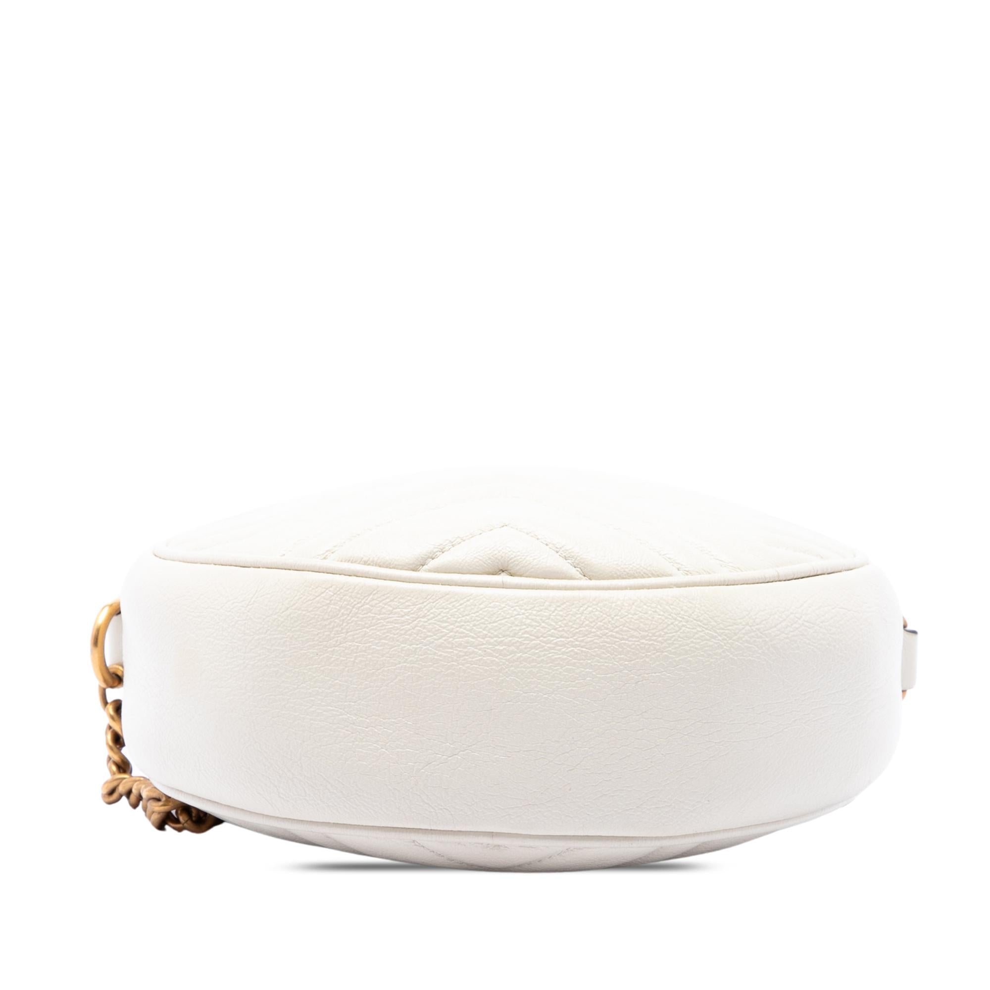 Gucci Mini GG Marmont Matelasse Calfskin Round Crossbody