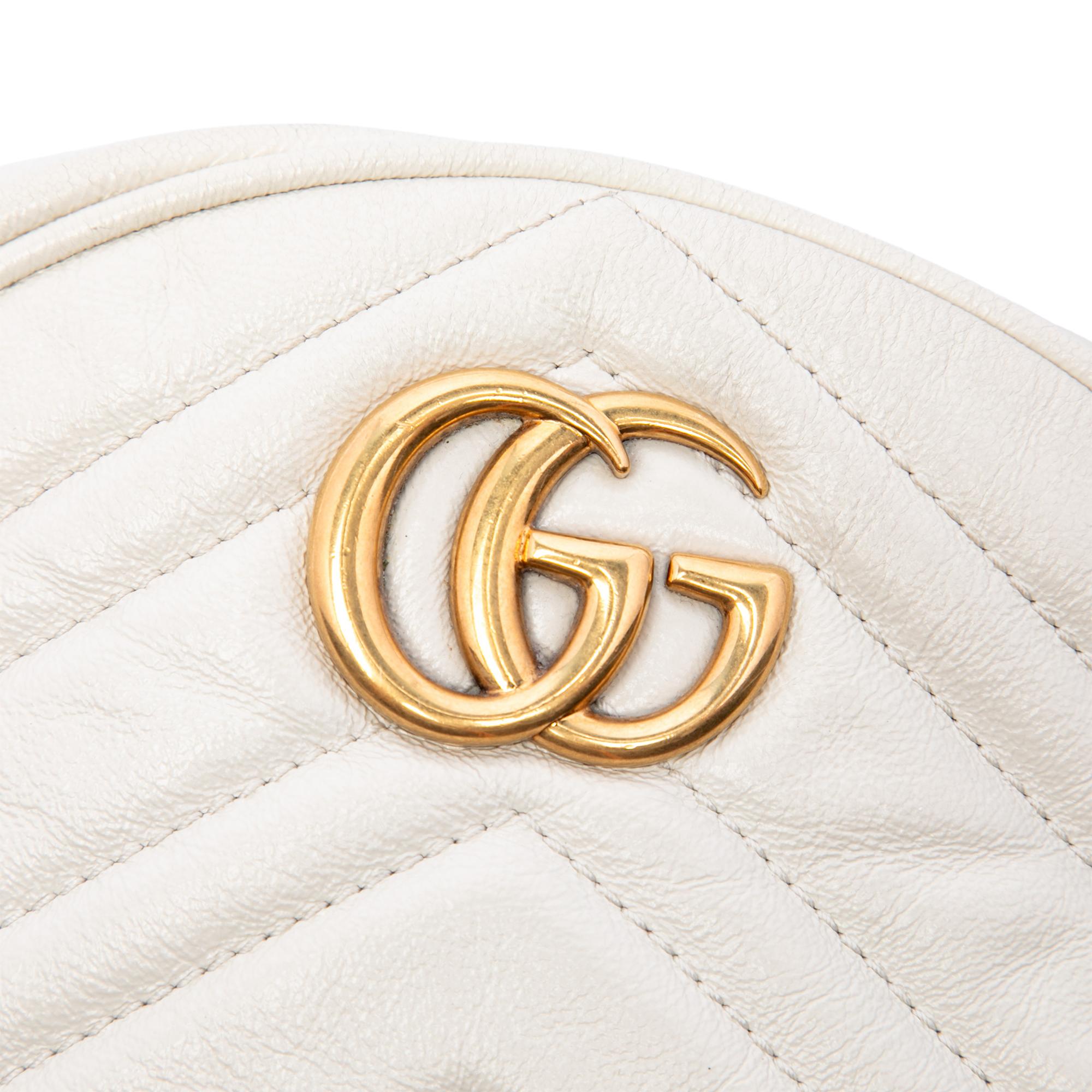 Gucci Mini GG Marmont Matelasse Calfskin Round Crossbody