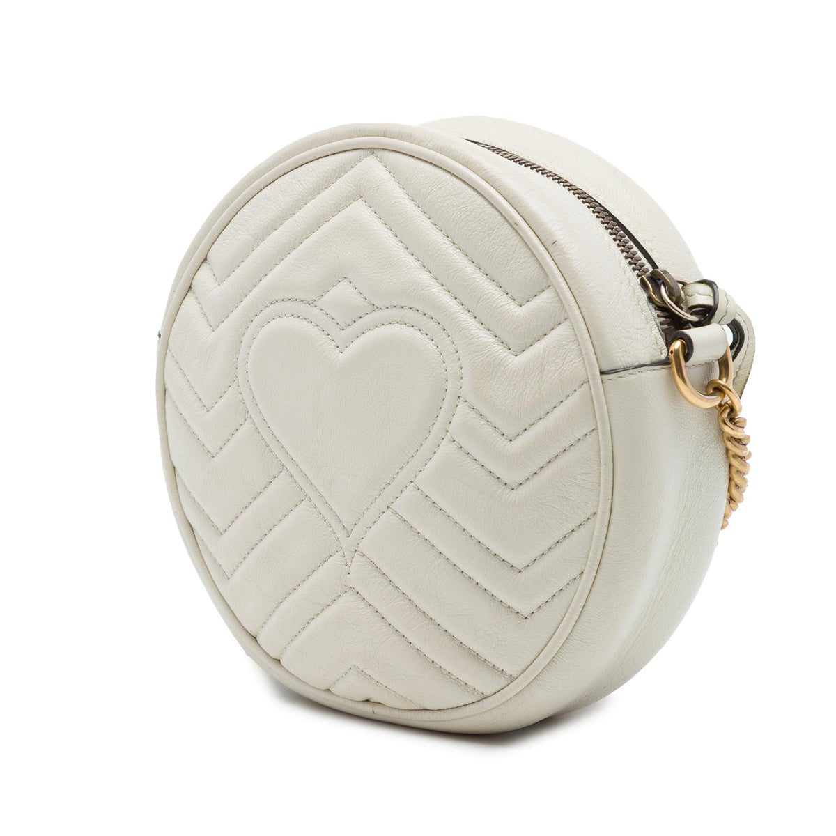 Gucci Mini GG Marmont Matelasse Calfskin Round Crossbody