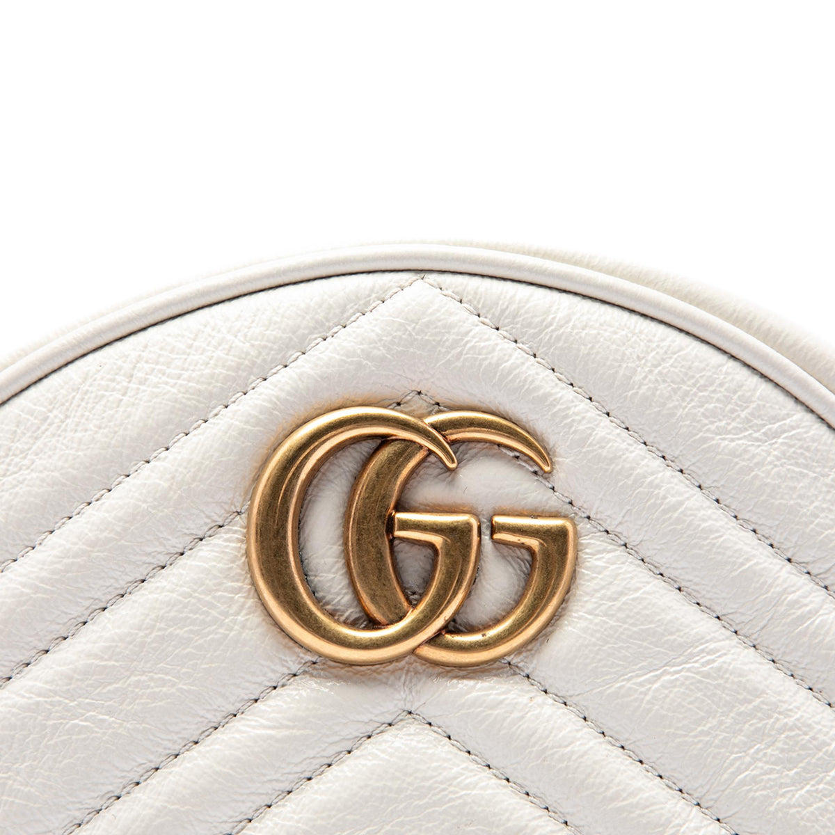 Gucci Mini GG Marmont Matelasse Calfskin Round Crossbody
