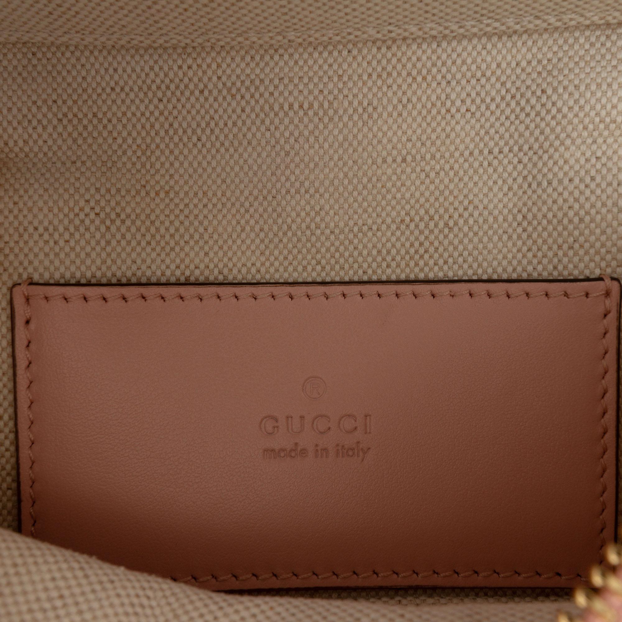 Gucci Mini GG Marmont Matelasse Calfskin Top Handle Vanity Chain Bag