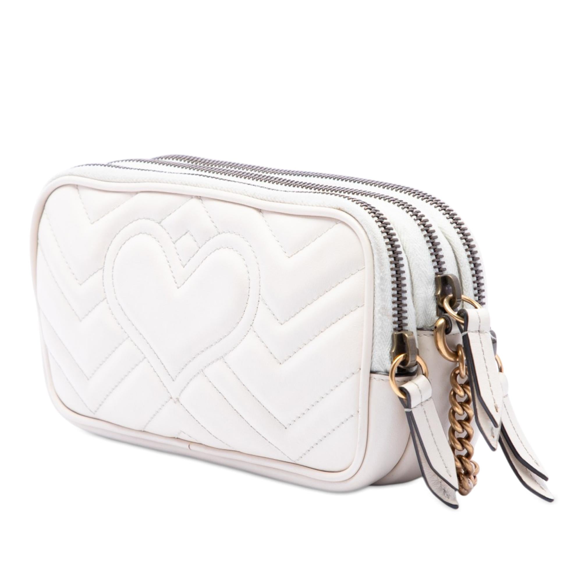 Gucci Mini GG Marmont Matelasse Calfskin Triple Zip Crossbody