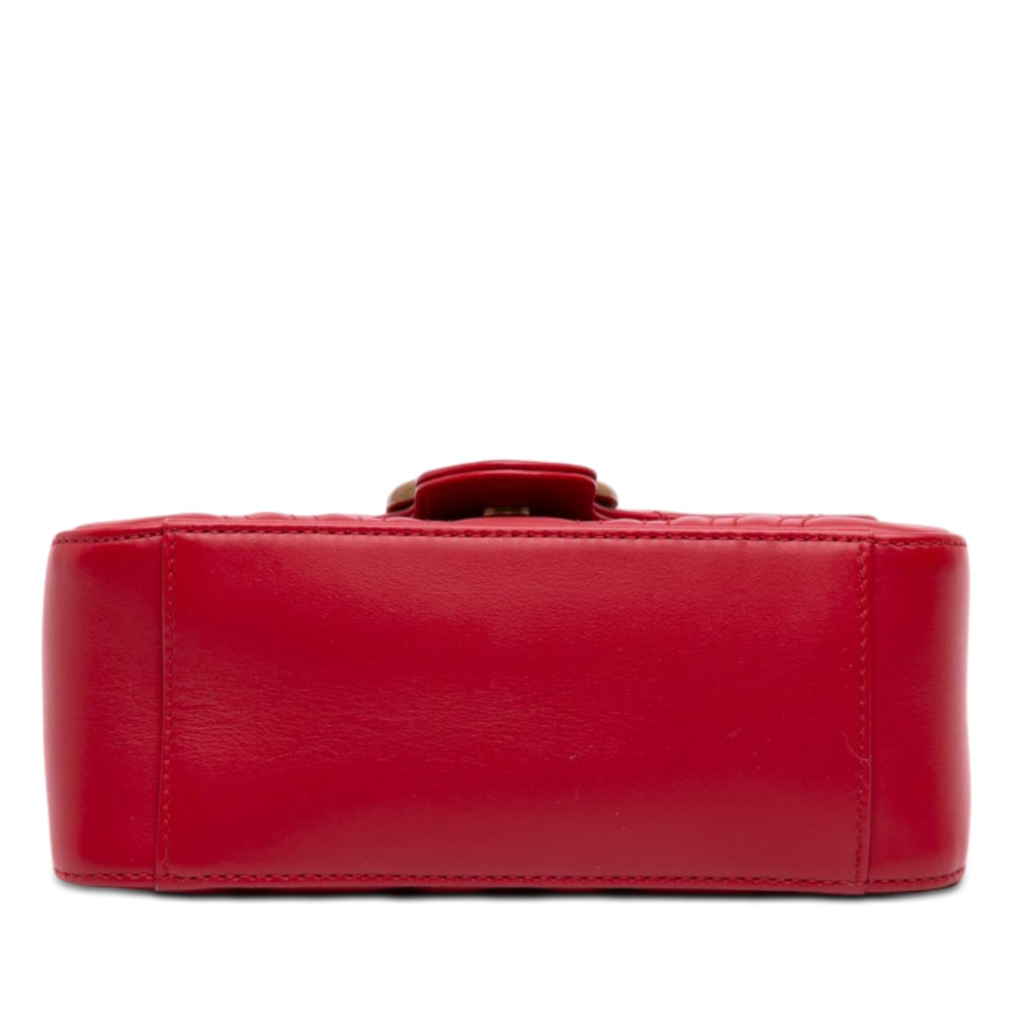 Gucci Mini GG Marmont Matelasse Leather Top Handle Bag