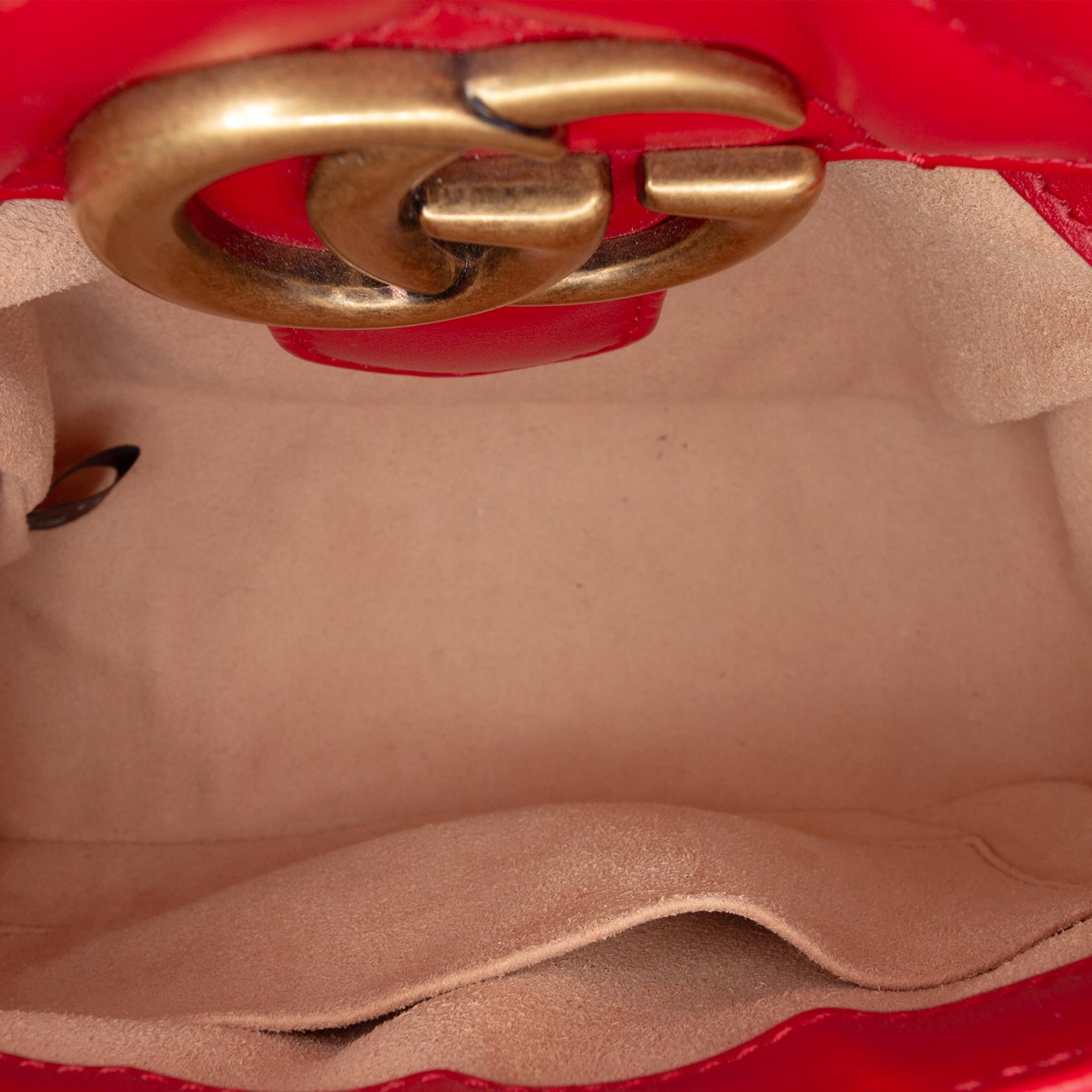 Gucci Mini GG Marmont Matelasse Leather Top Handle Bag