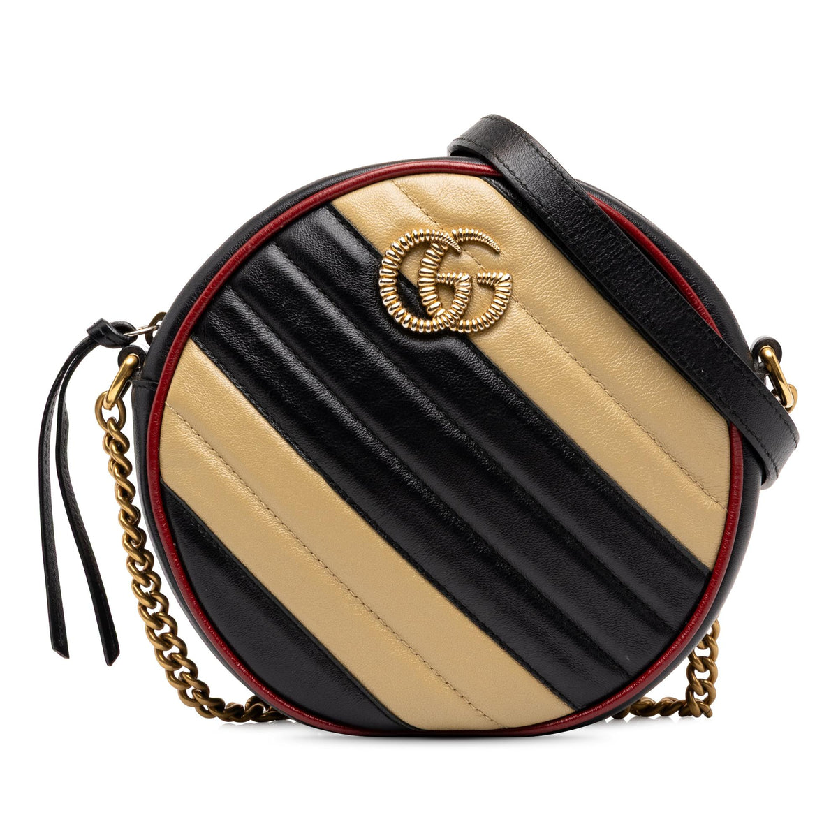 Gucci Mini GG Marmont Matelasse Leather Torchon Round Crossbody
