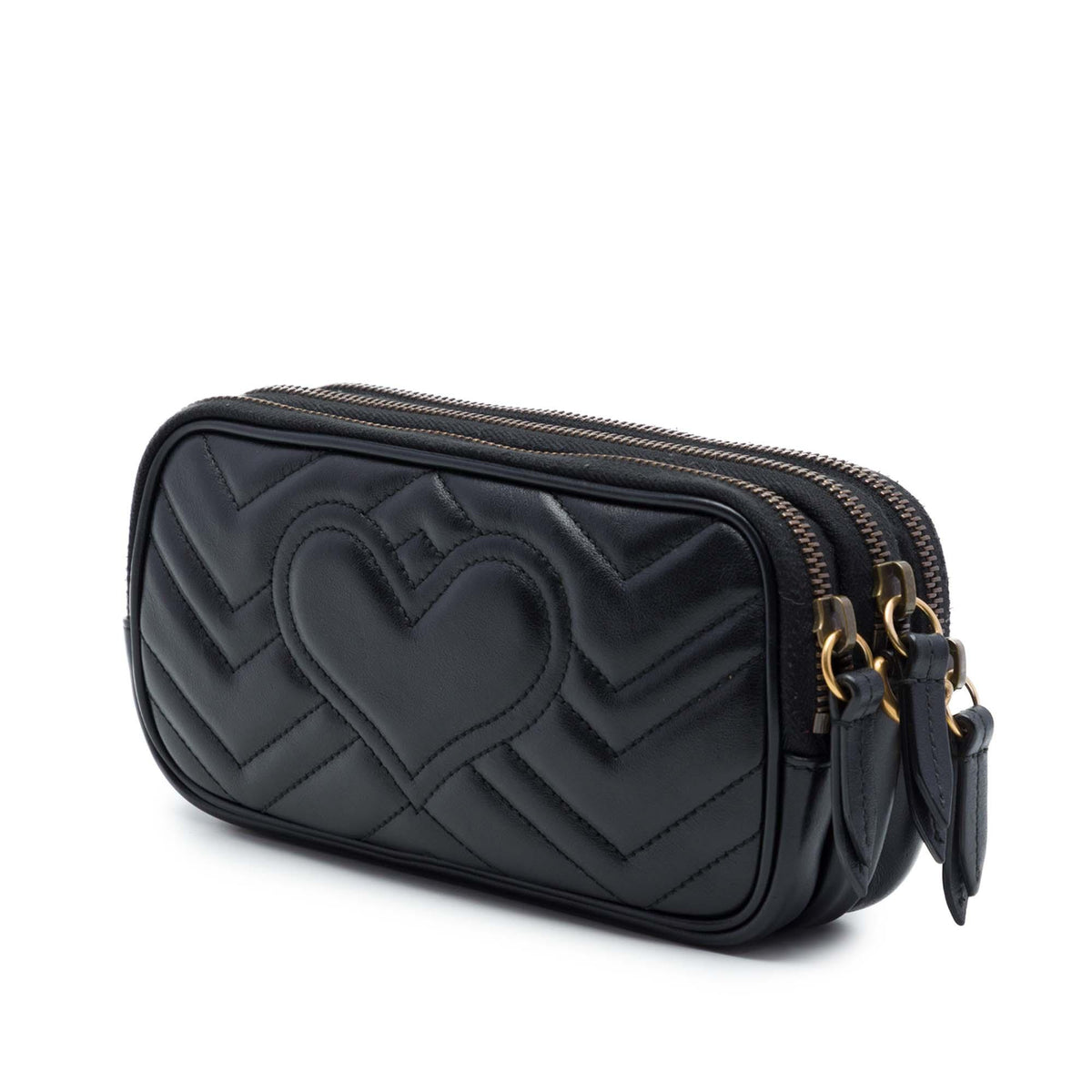 Gucci Mini GG Marmont Matelasse Leather Triple Zip Crossbody