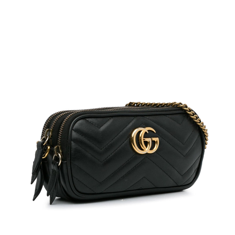 Gucci Mini GG Marmont Triple-Zip Crossbody Bag (SHG-dnjgun)