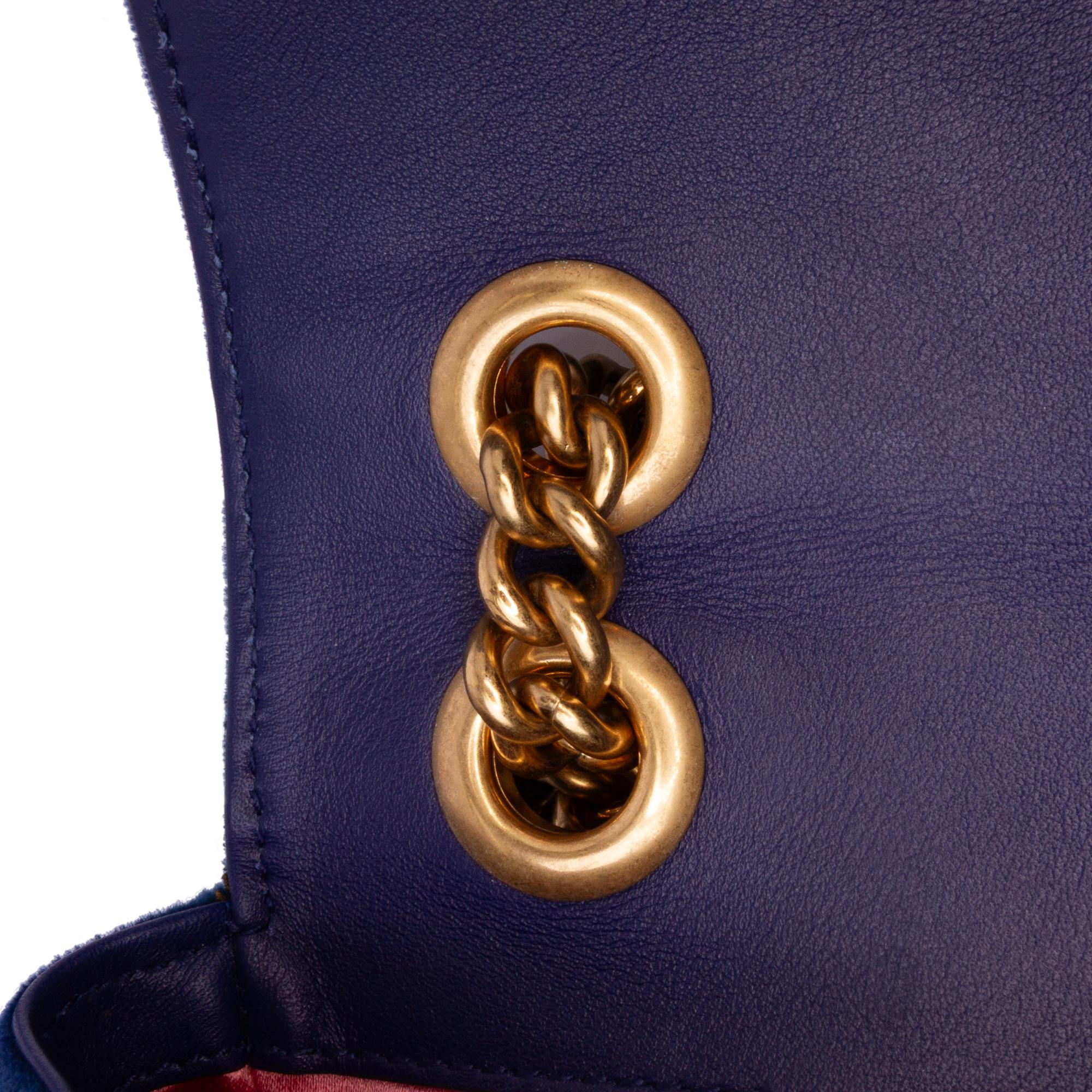 Gucci Mini GG Marmont Velvet Matelasse Flap Crossbody
