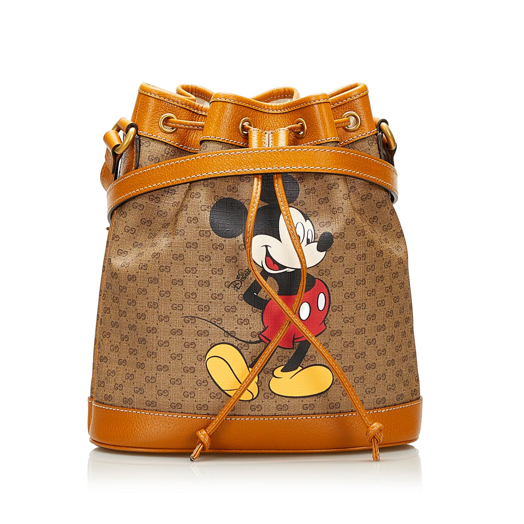 Gucci Mini GG Supreme Mickey Mouse Bucket Bag (SHG-36132) – LuxeDH