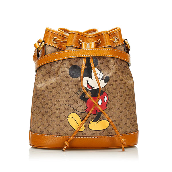 Gucci Mini GG Supreme Mickey Mouse Bucket Bag (SHG-36132)