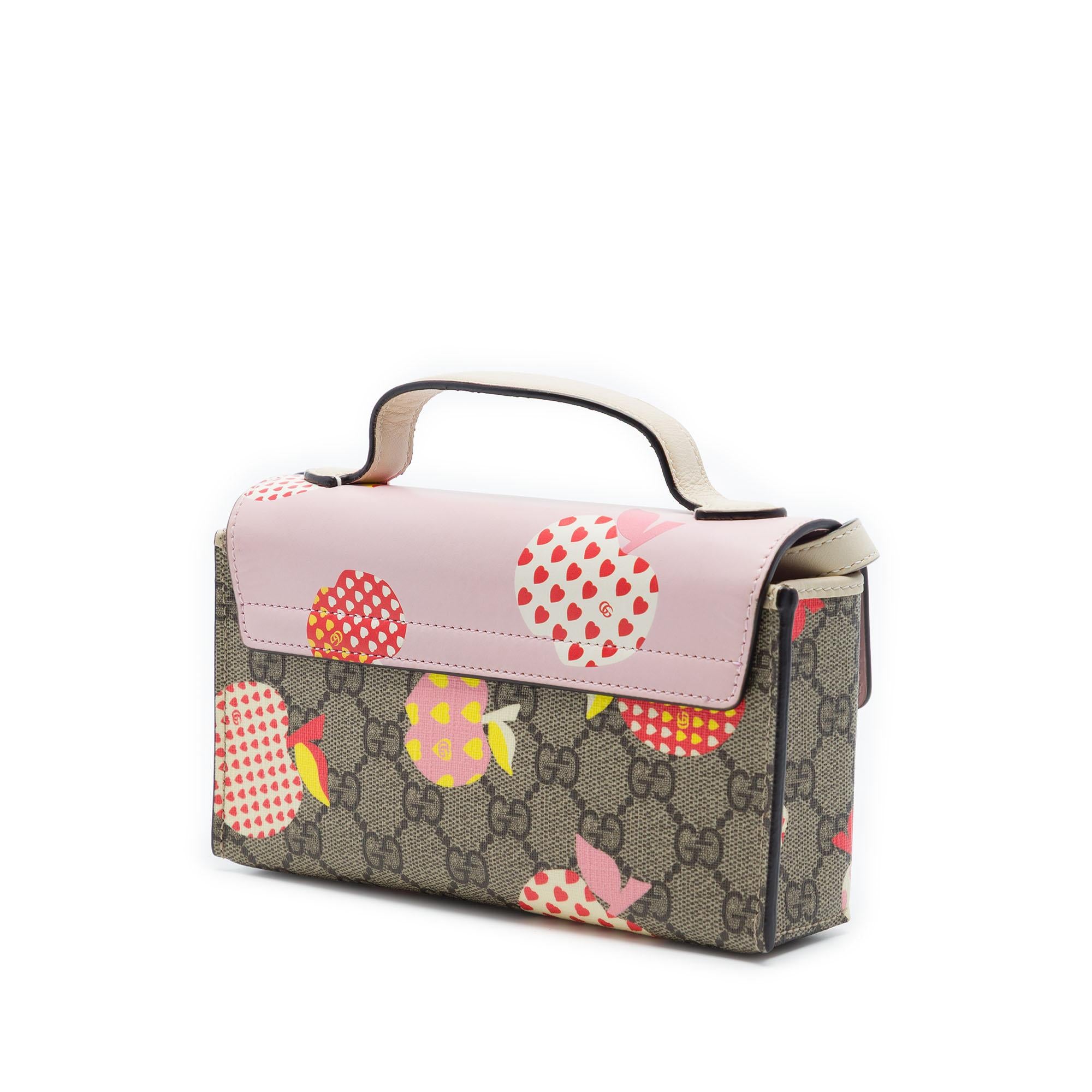 Gucci Mini GG Supreme Monogram Les Pommes Padlock Satchel