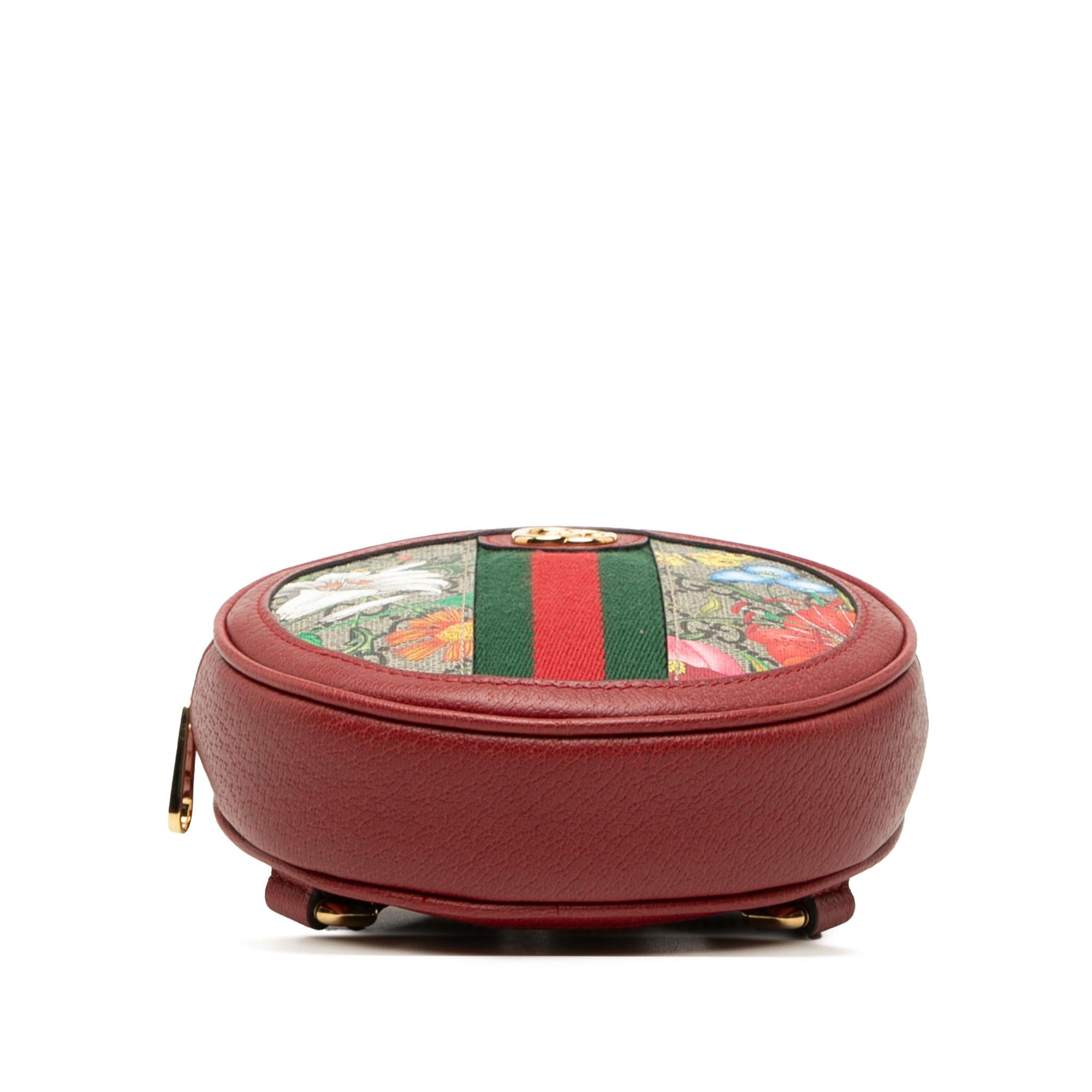 Gucci Mini GG Supreme Web Flora Round Ophidia Backpack