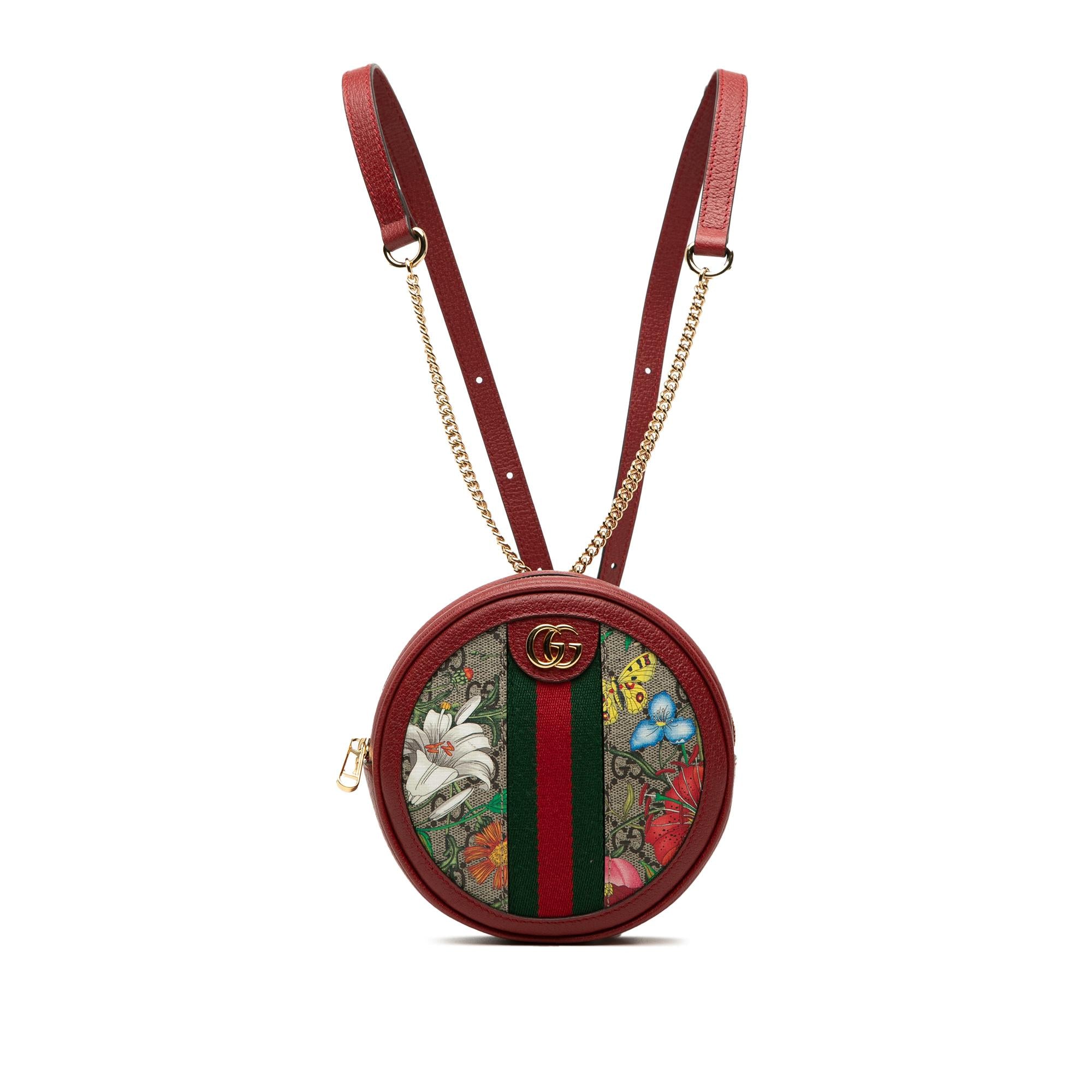 Gucci Mini GG Supreme Web Flora Round Ophidia Backpack