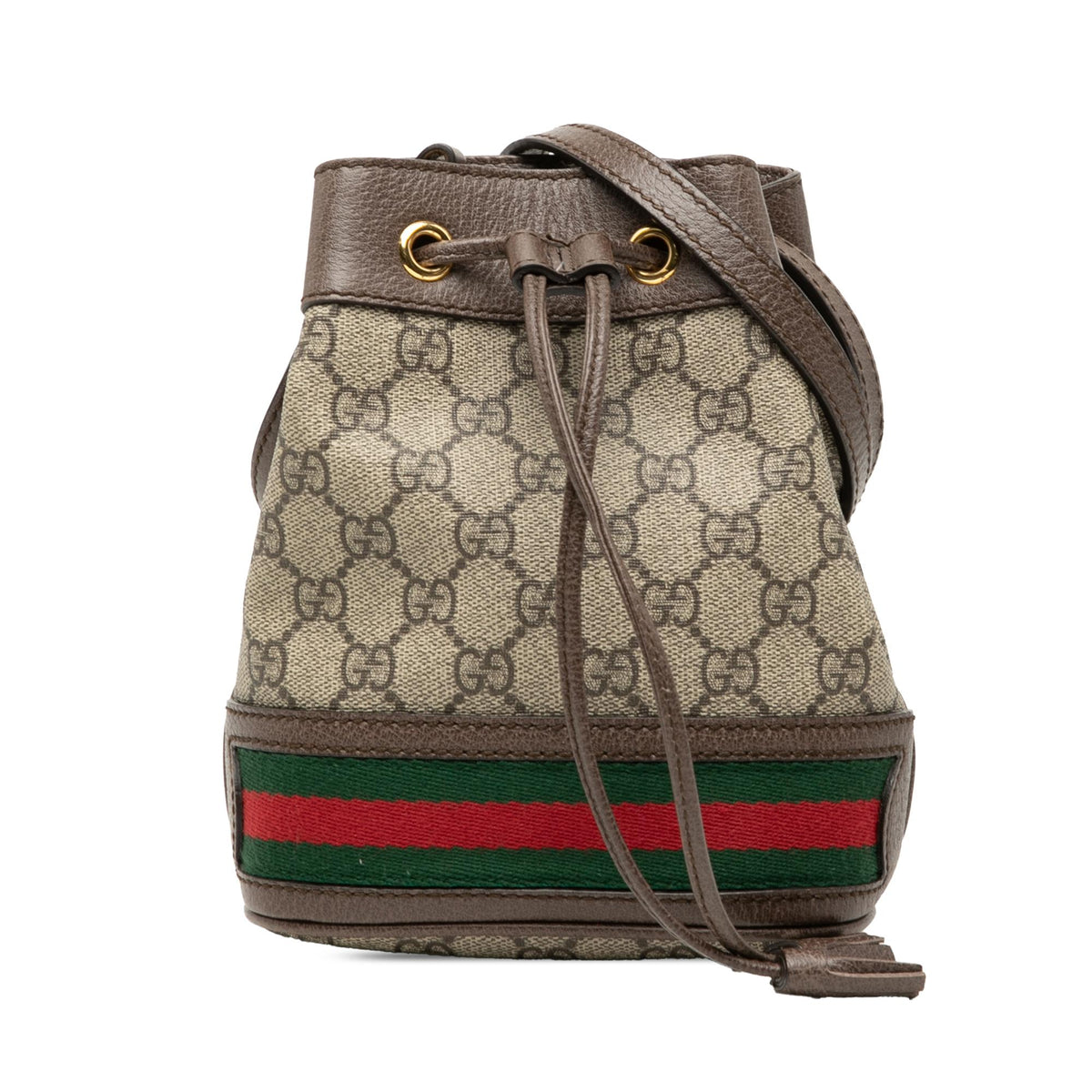 Gucci Mini GG Supreme Web Ophidia Bucket Bag