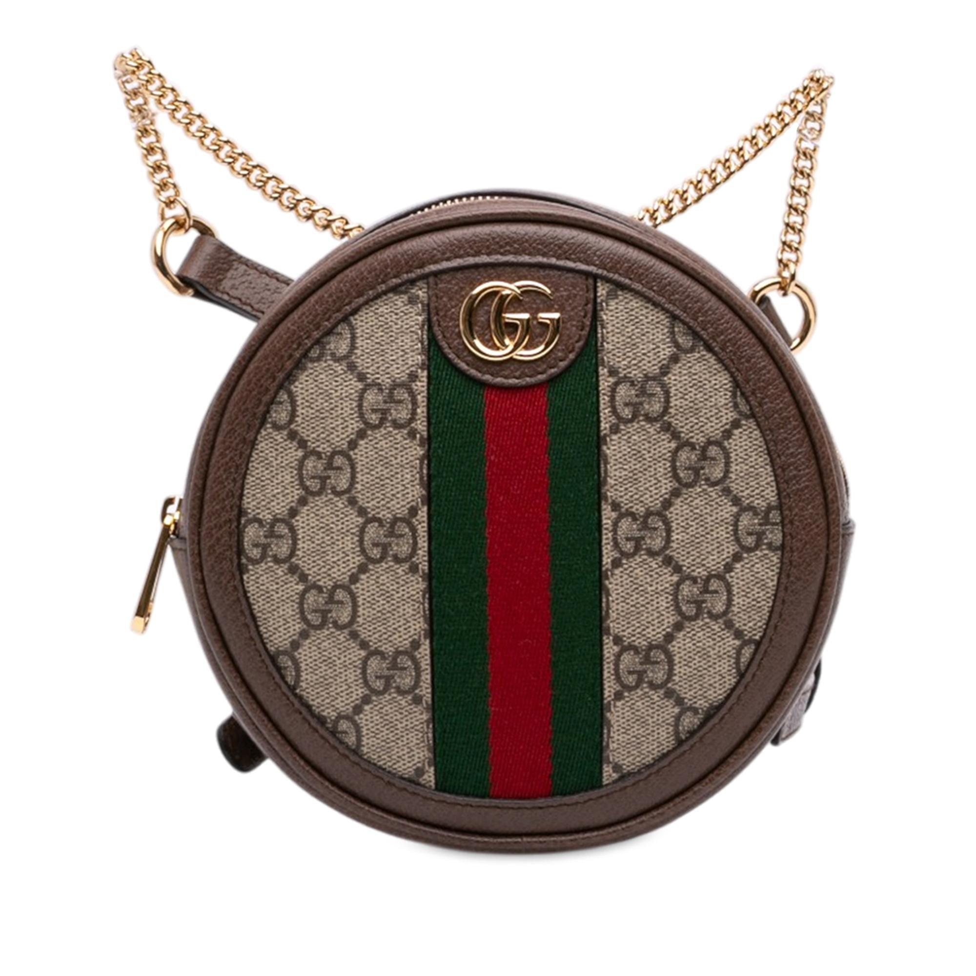 Gucci Mini GG Supreme Web Ophidia Round Backpack