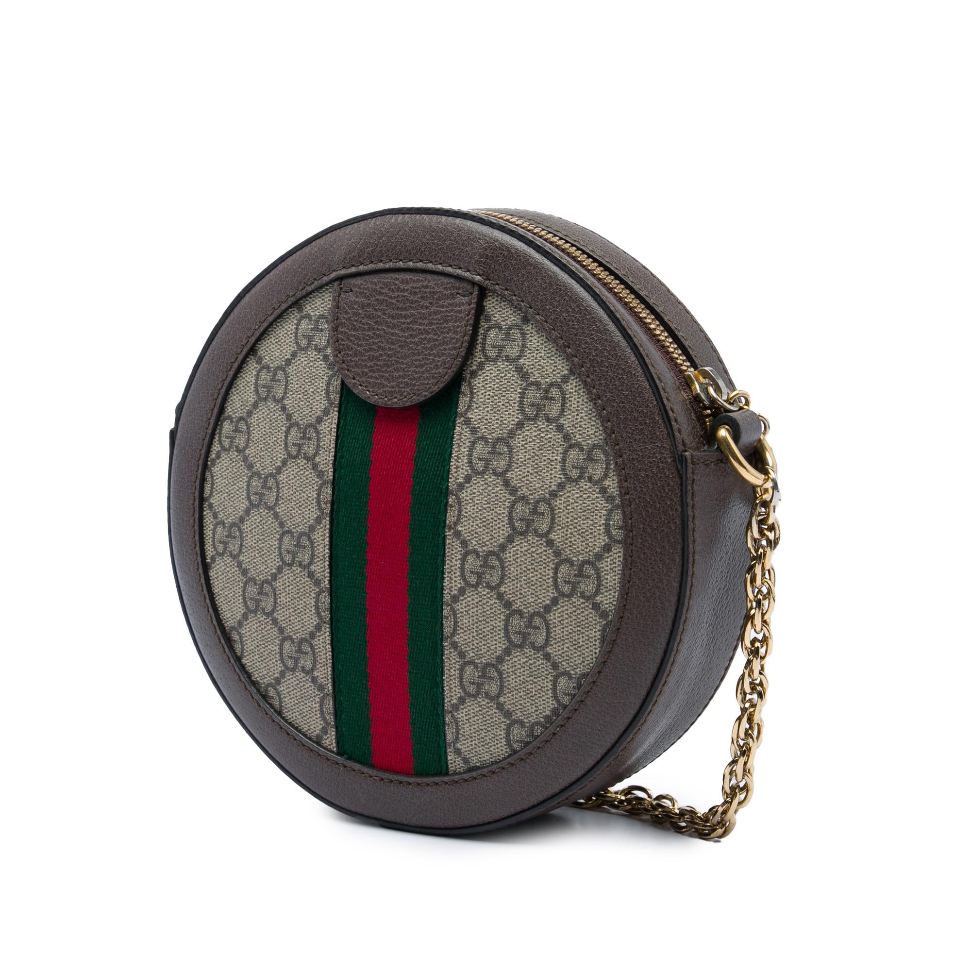 Gucci Mini GG Supreme Web Ophidia Round Crossbody