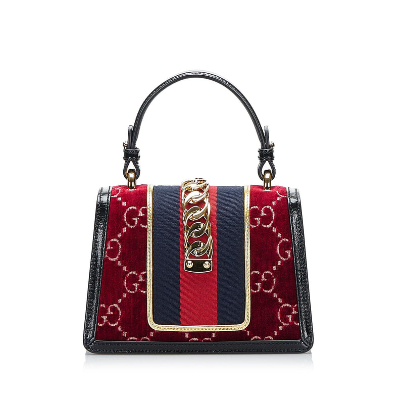 Gucci Mini GG Velvet Sylvie Satchel (SHG-DMuxoM)