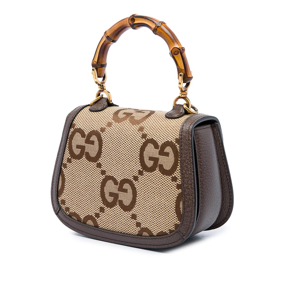 Gucci Mini Jumbo GG Canvas 1947 Bamboo Top Handle Bag