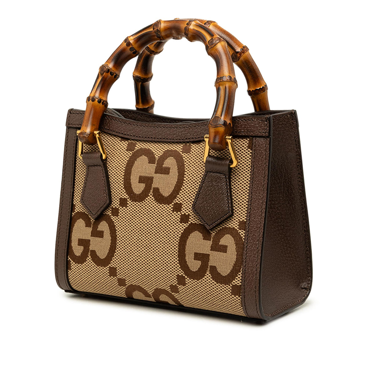 Gucci Mini Jumbo GG Canvas Bamboo Diana Satchel