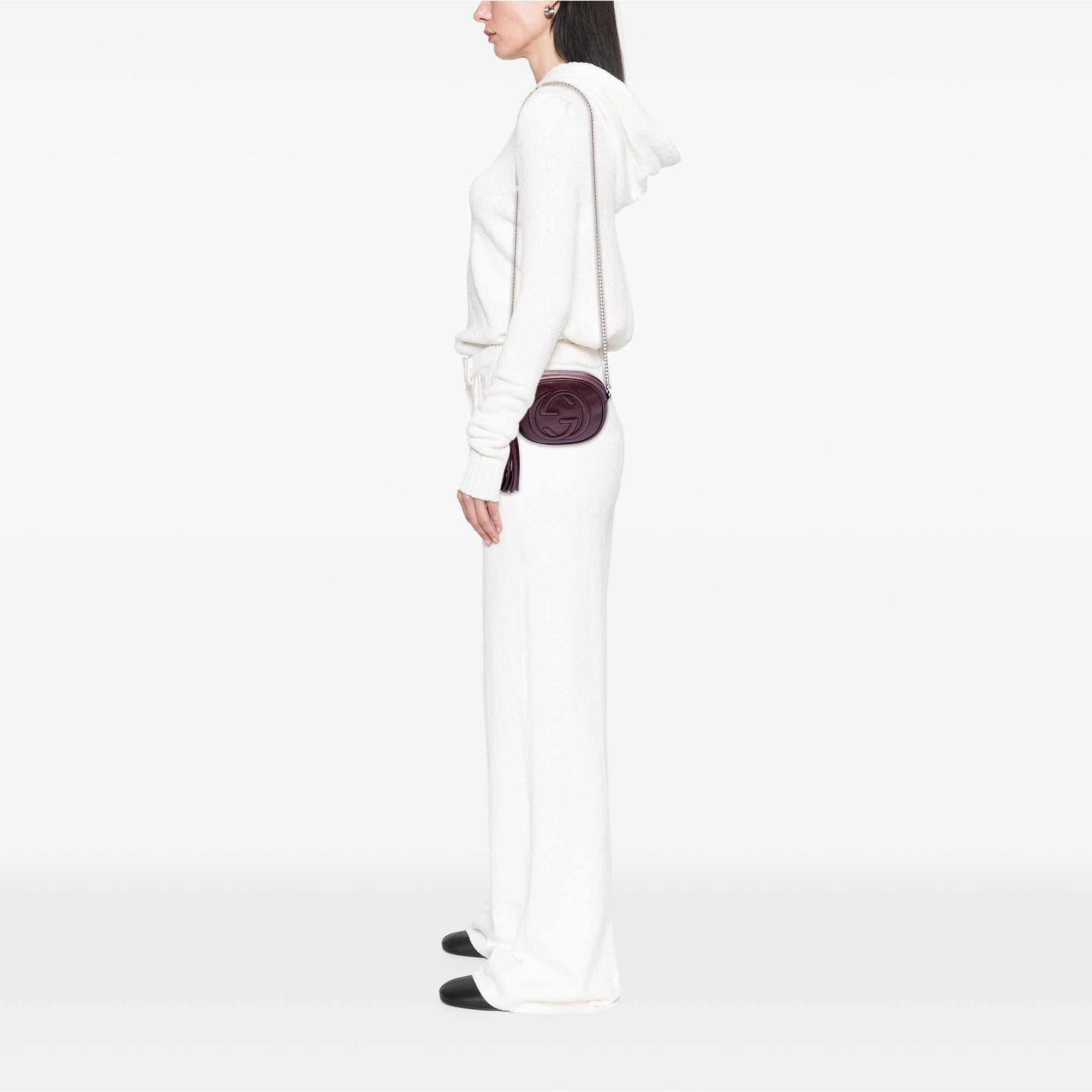 Gucci Mini Metallic Pebbled Calfskin Soho Chain Crossbody