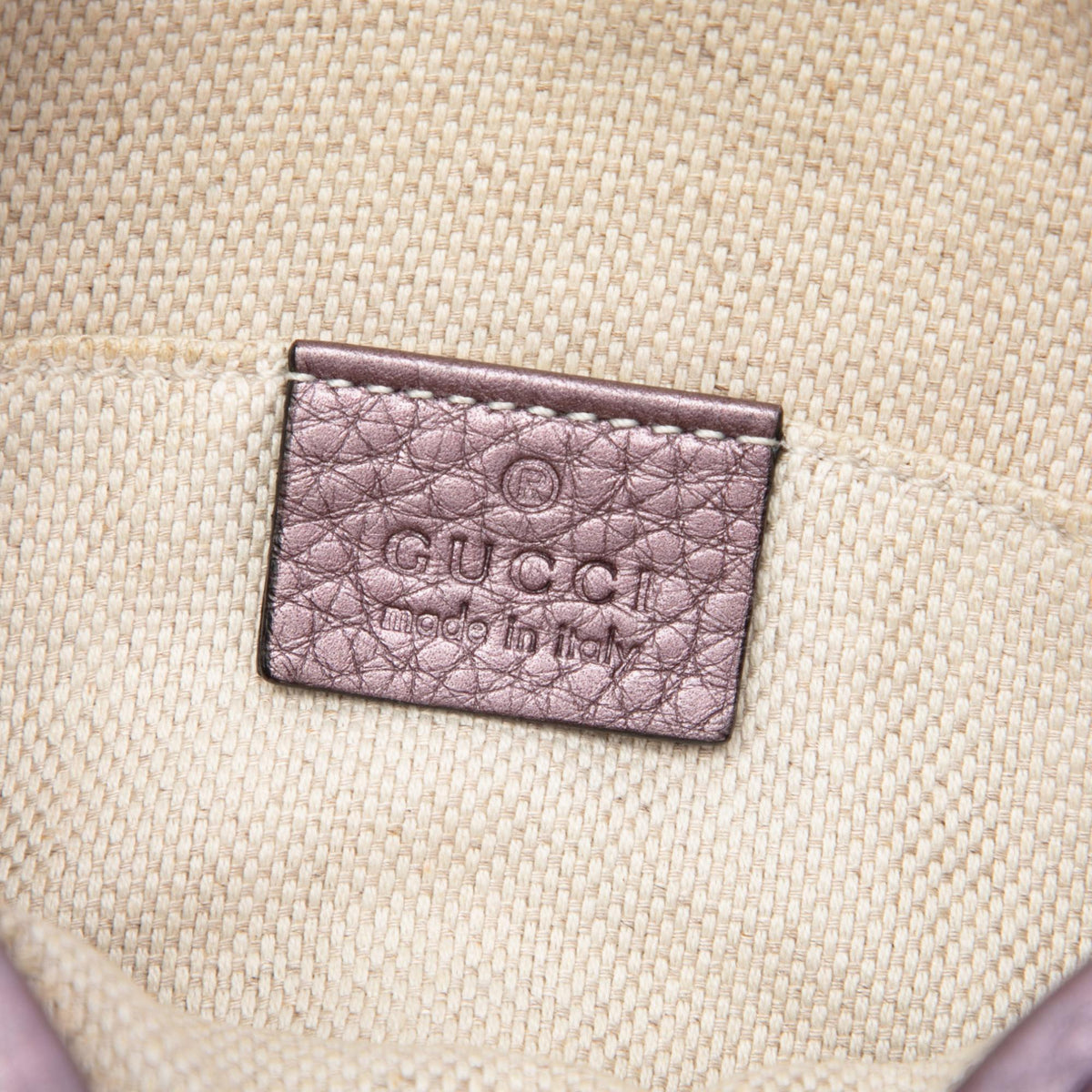 Gucci Mini Metallic Pebbled Calfskin Soho Chain Crossbody
