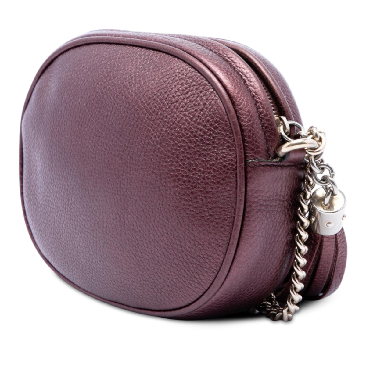 Gucci Mini Metallic Pebbled Calfskin Soho Chain Crossbody
