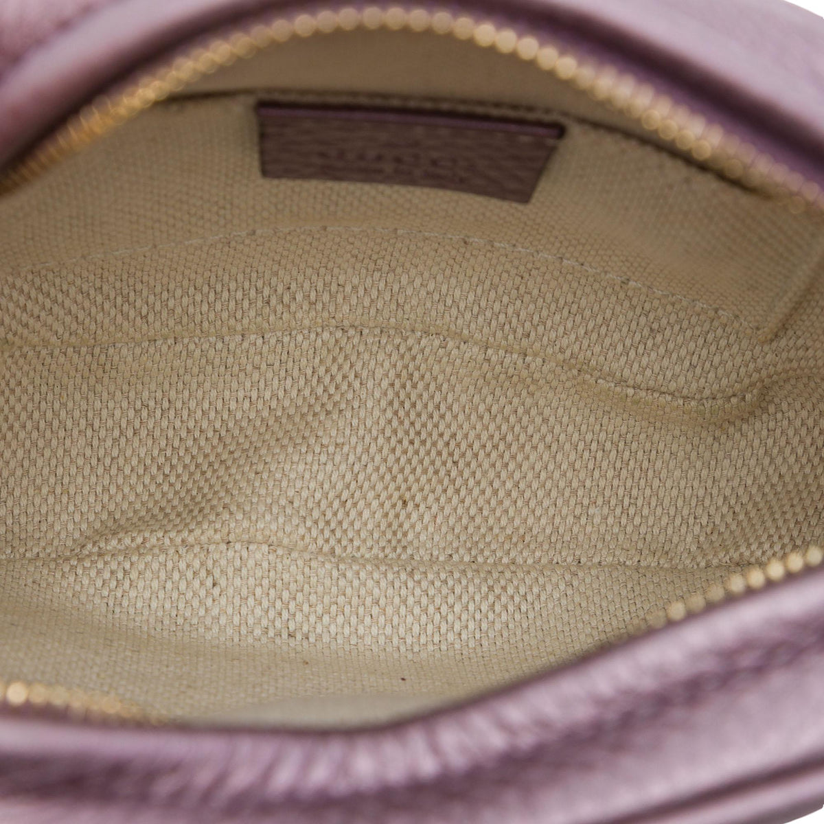 Gucci Mini Metallic Pebbled Calfskin Soho Chain Crossbody