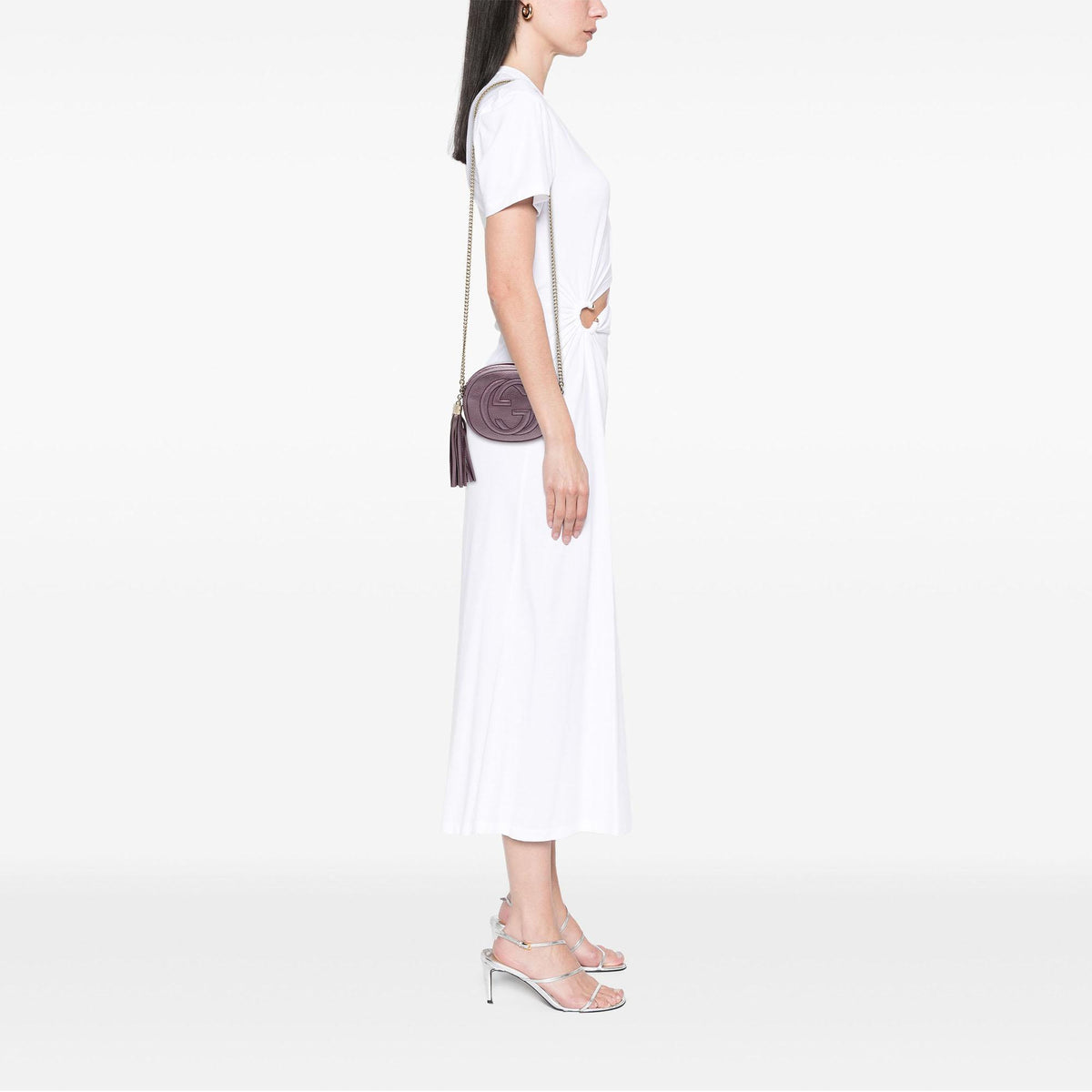 Gucci Mini Metallic Pebbled Calfskin Soho Chain Crossbody