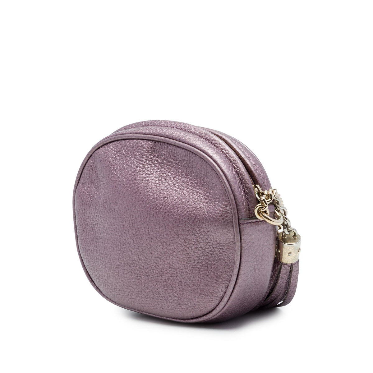 Gucci Mini Metallic Pebbled Calfskin Soho Chain Crossbody